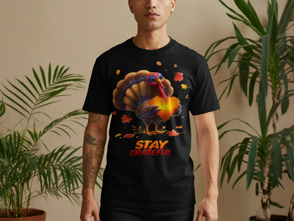 Stay Grateful Colorful Turkey Graphic Tee Product