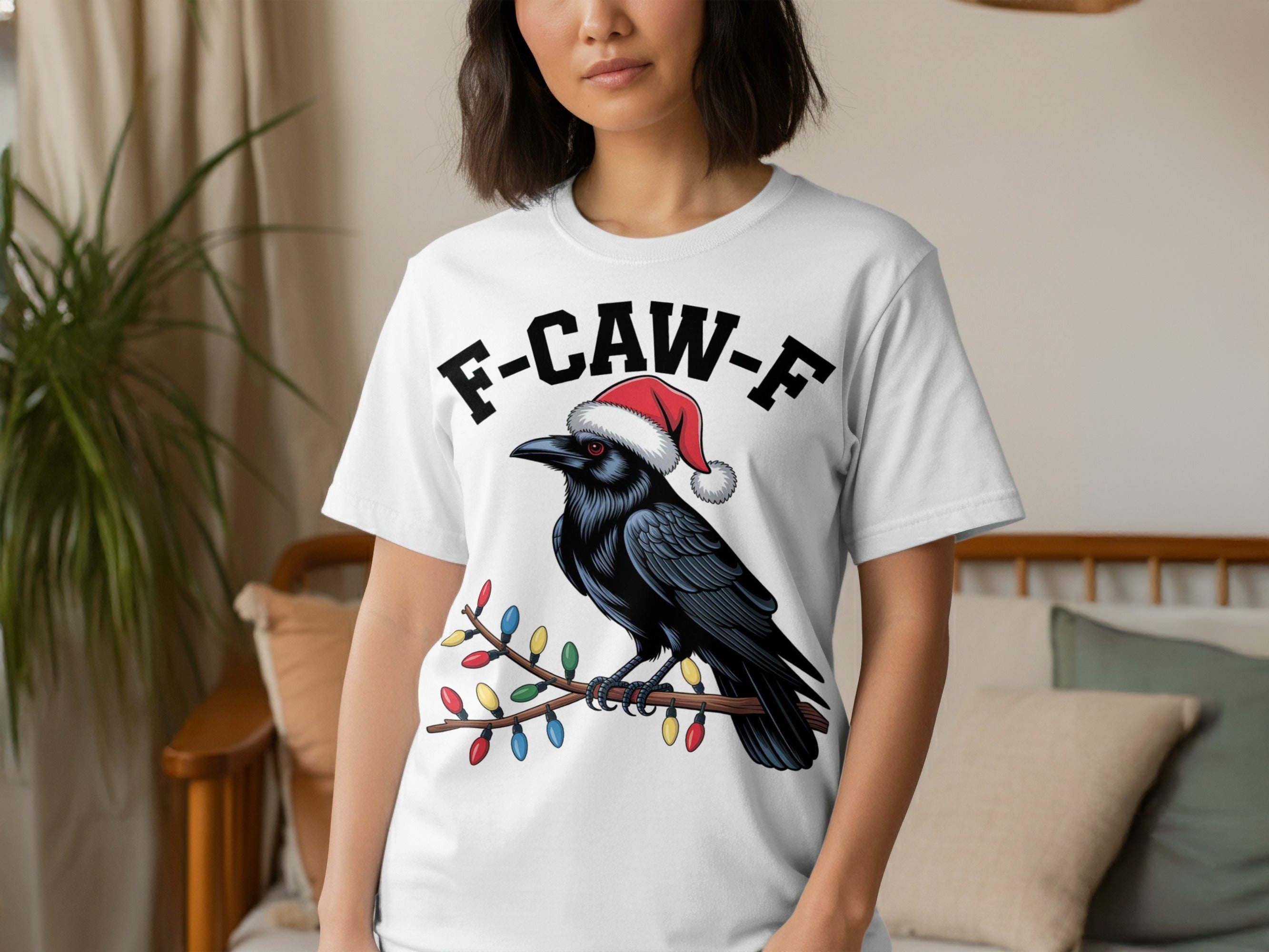 F-CAW-F Raven Santa Christmas Graphic Tee