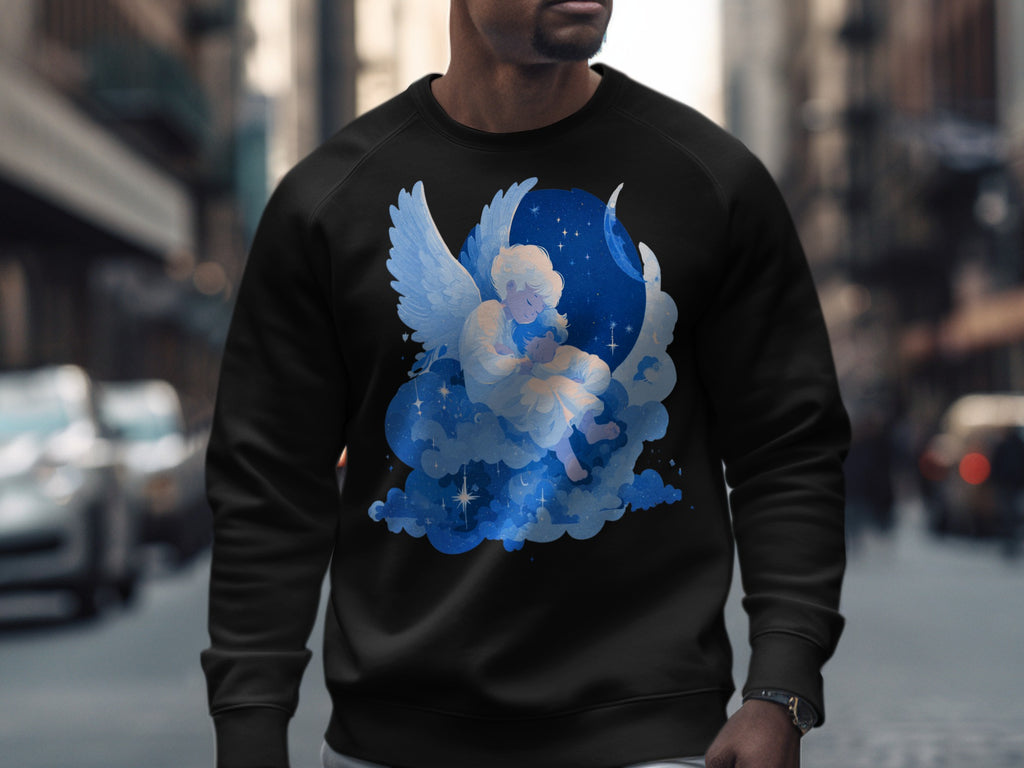 Angelic Dreamscape Sweatshirt with Night Sky Design