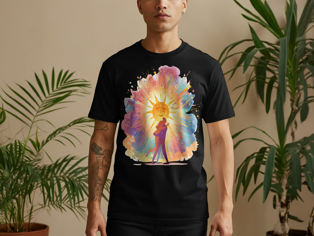 Vibrant Sun and Music Lover Artistic Design T-shirt