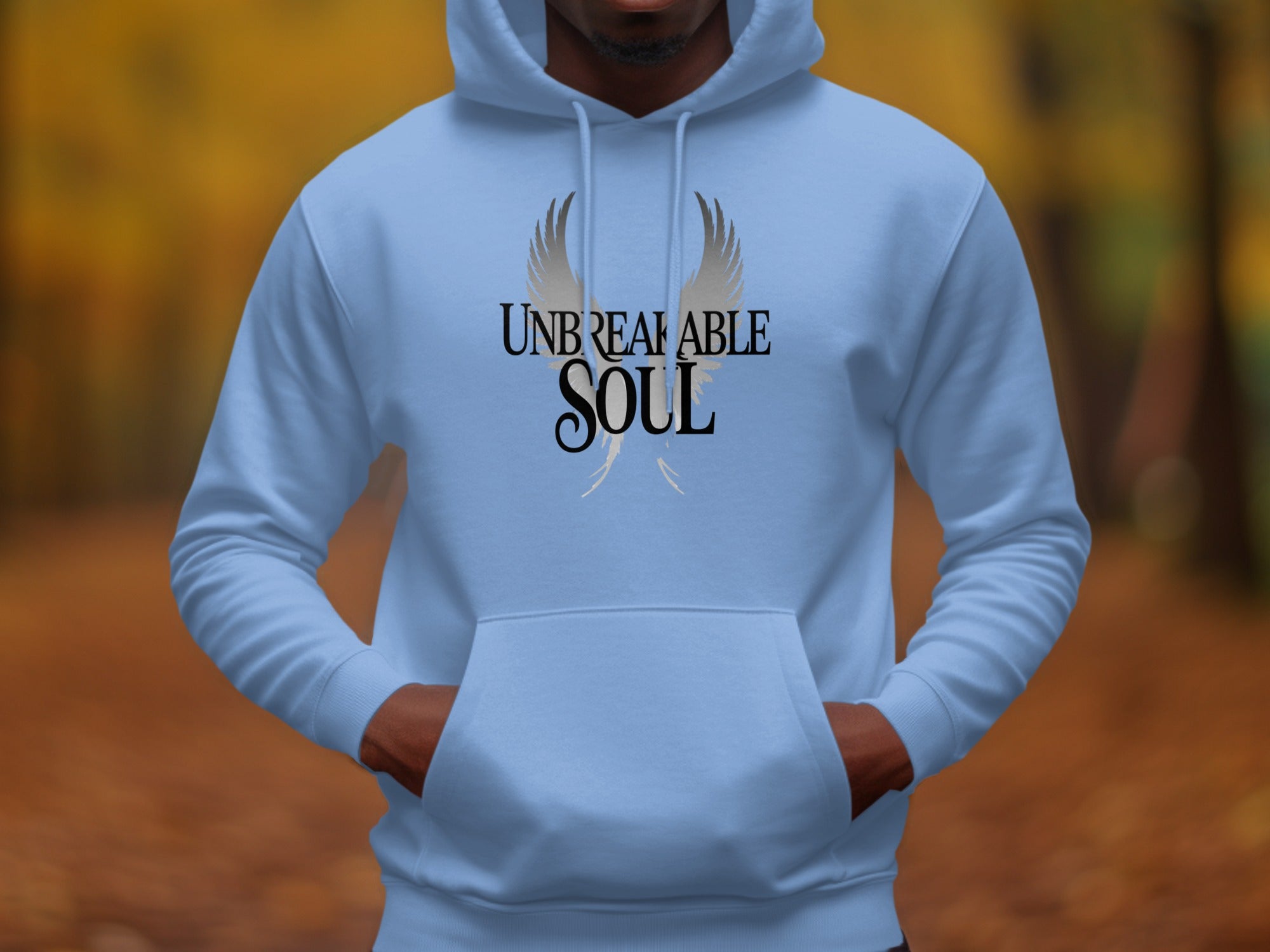 Unbreakable Soul Hoodie with Wings Graphic Design