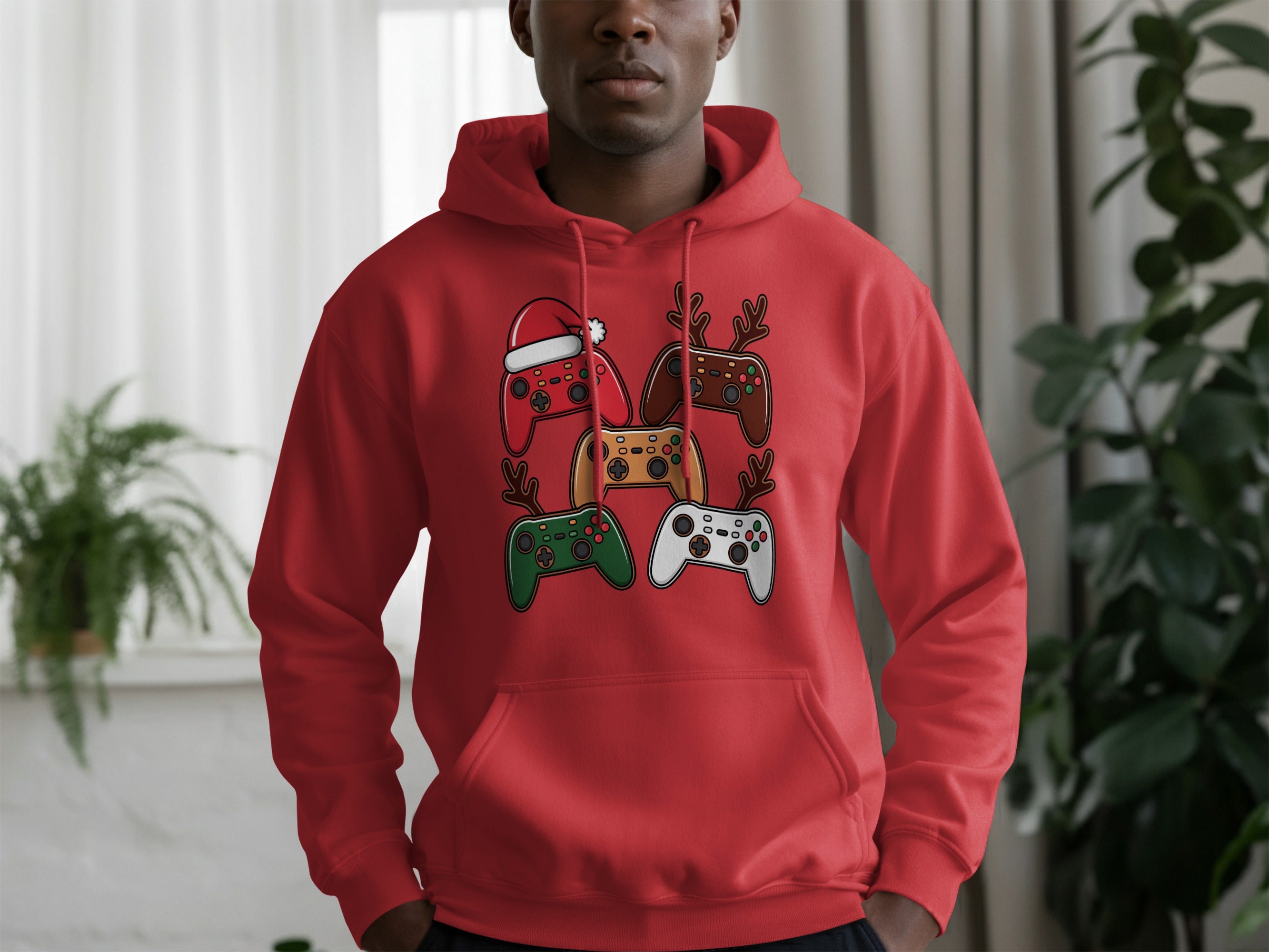 Christmas Themed Video Game Controllers Hoodie