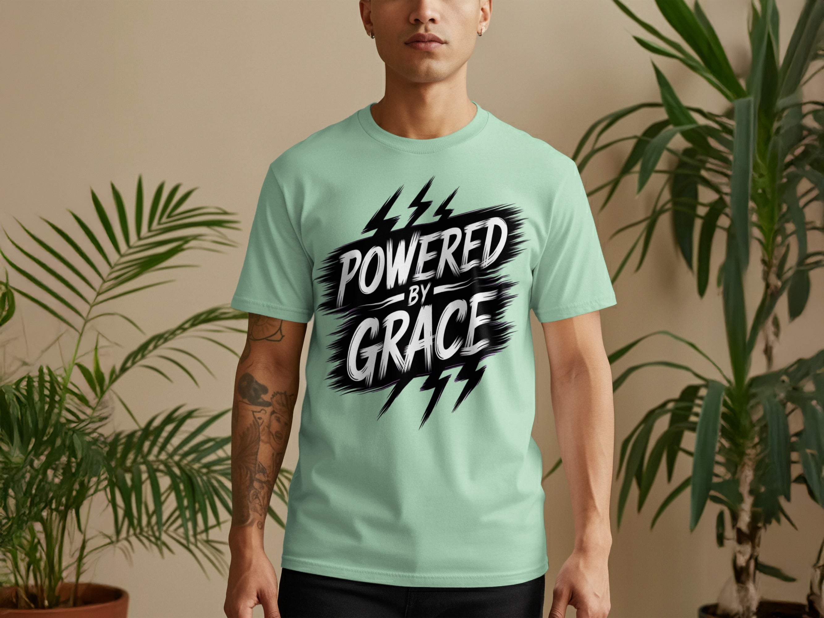 Powered By Grace Statement T-Shirt