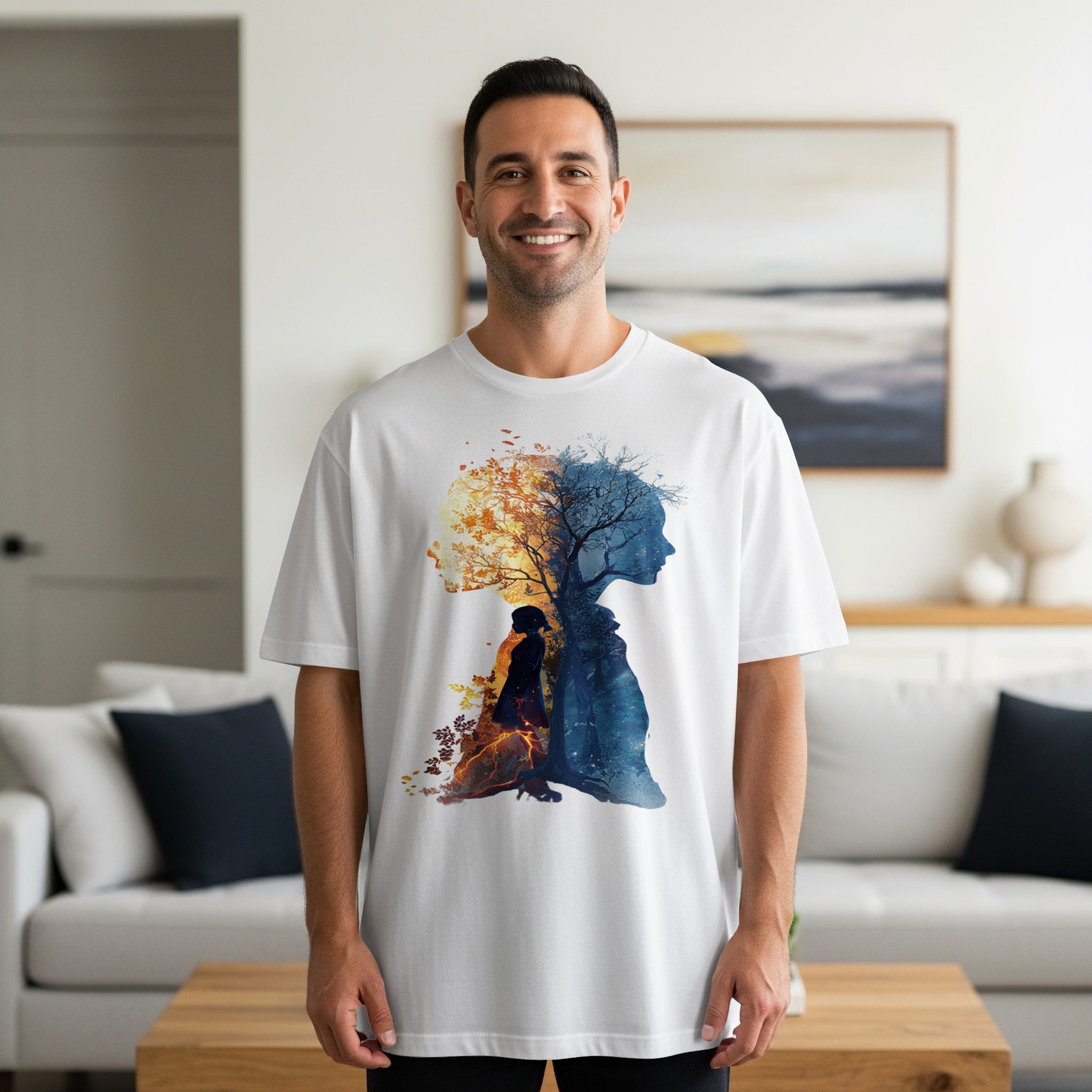 Dual Season Tree Reflection Art T-Shirt Product