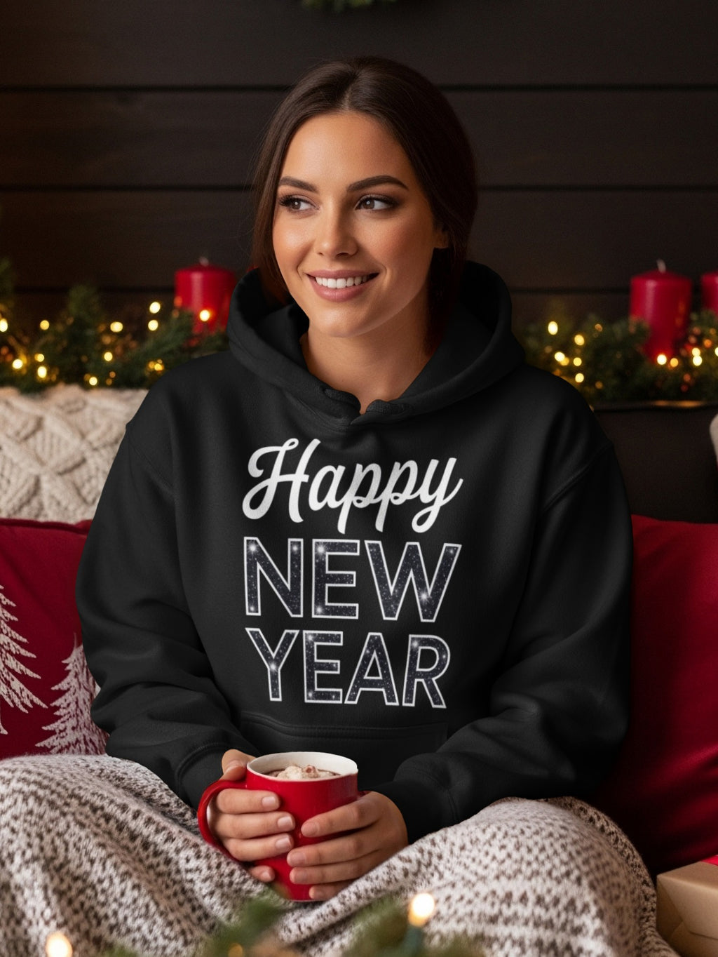Happy New Year Graphic Hoodie for Cozy Winter