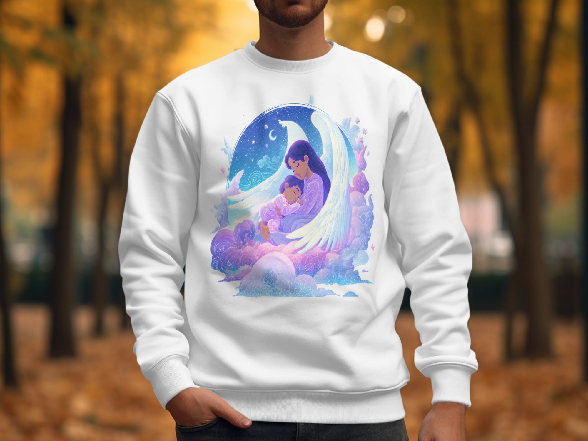 Angelic Embrace Fantasy Art Long Sleeve Shirt