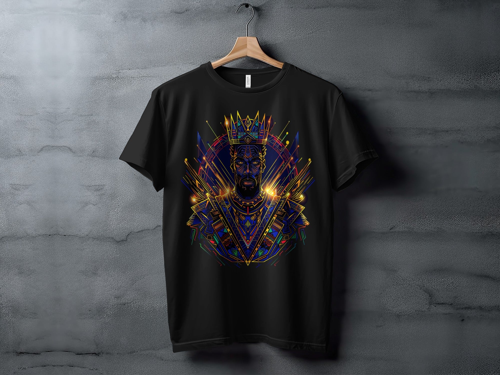 Vibrant Royal Cyberpunk Artwork T-Shirt Product