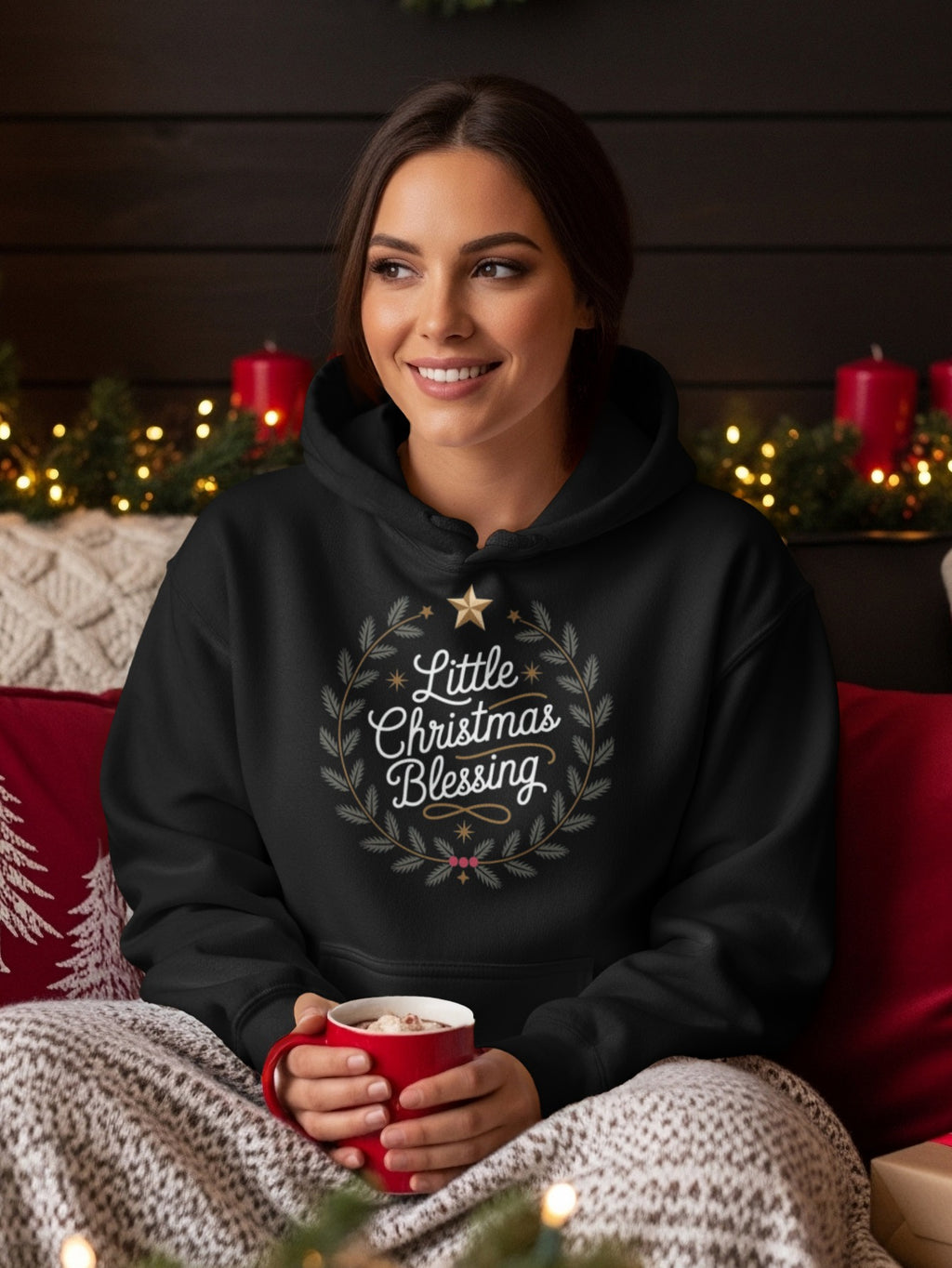 Little Christmas Blessing Hoodie Cozy Winter Apparel