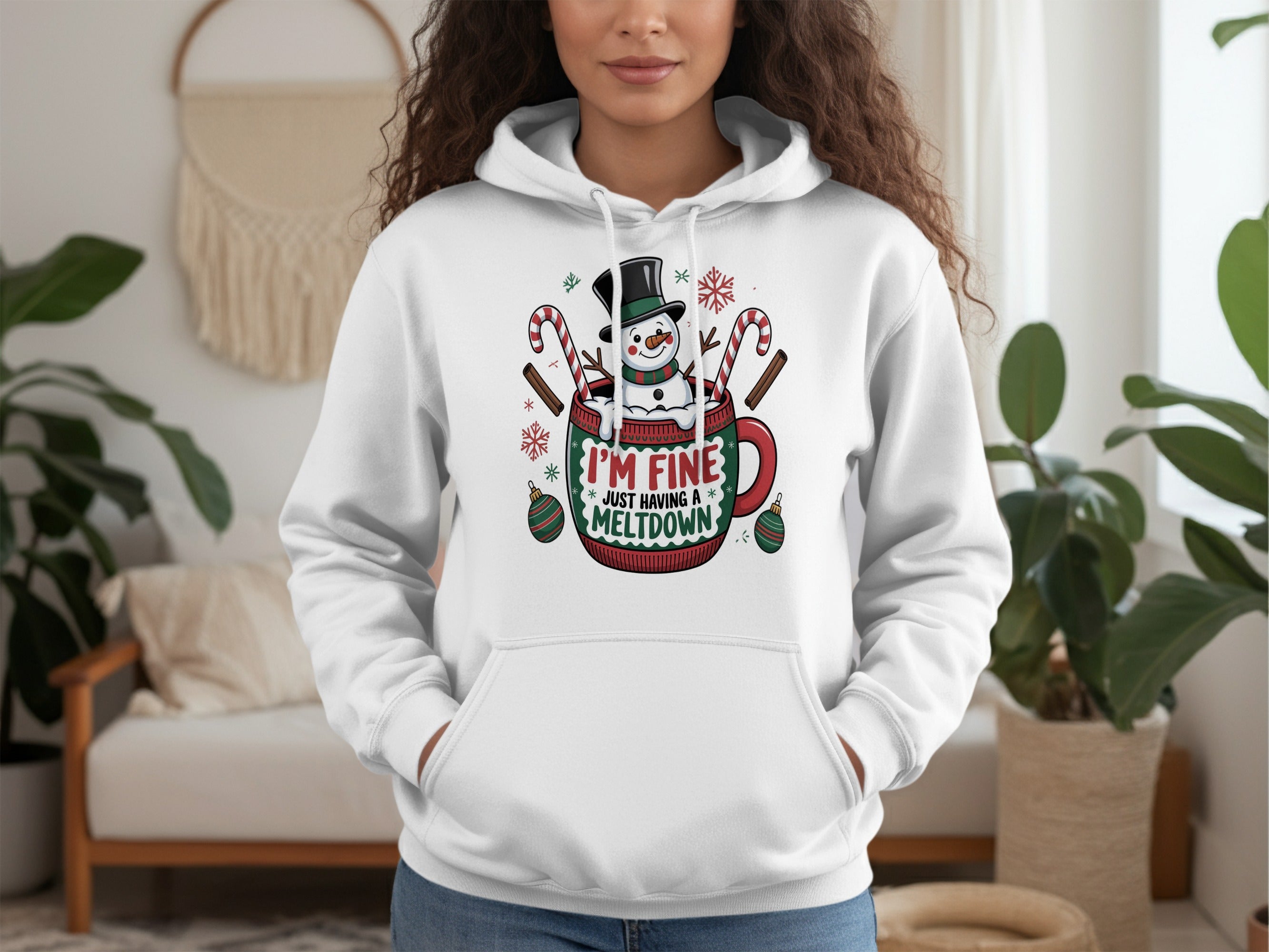 Holiday Snowman I'm Fine Just Having a Meltdown Hoodie