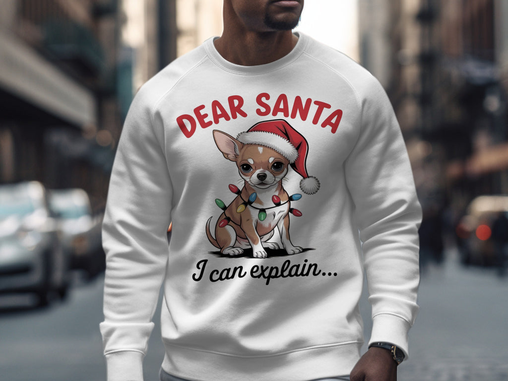 Dear Santa I Can Explain Cute Dog Holiday Sweatshirt