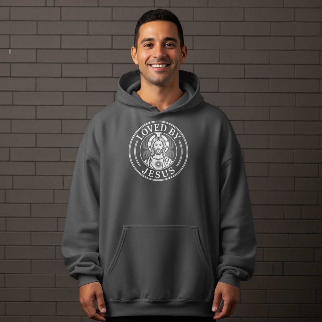 Loved by Jesus Hoodie with Classic Circular Design