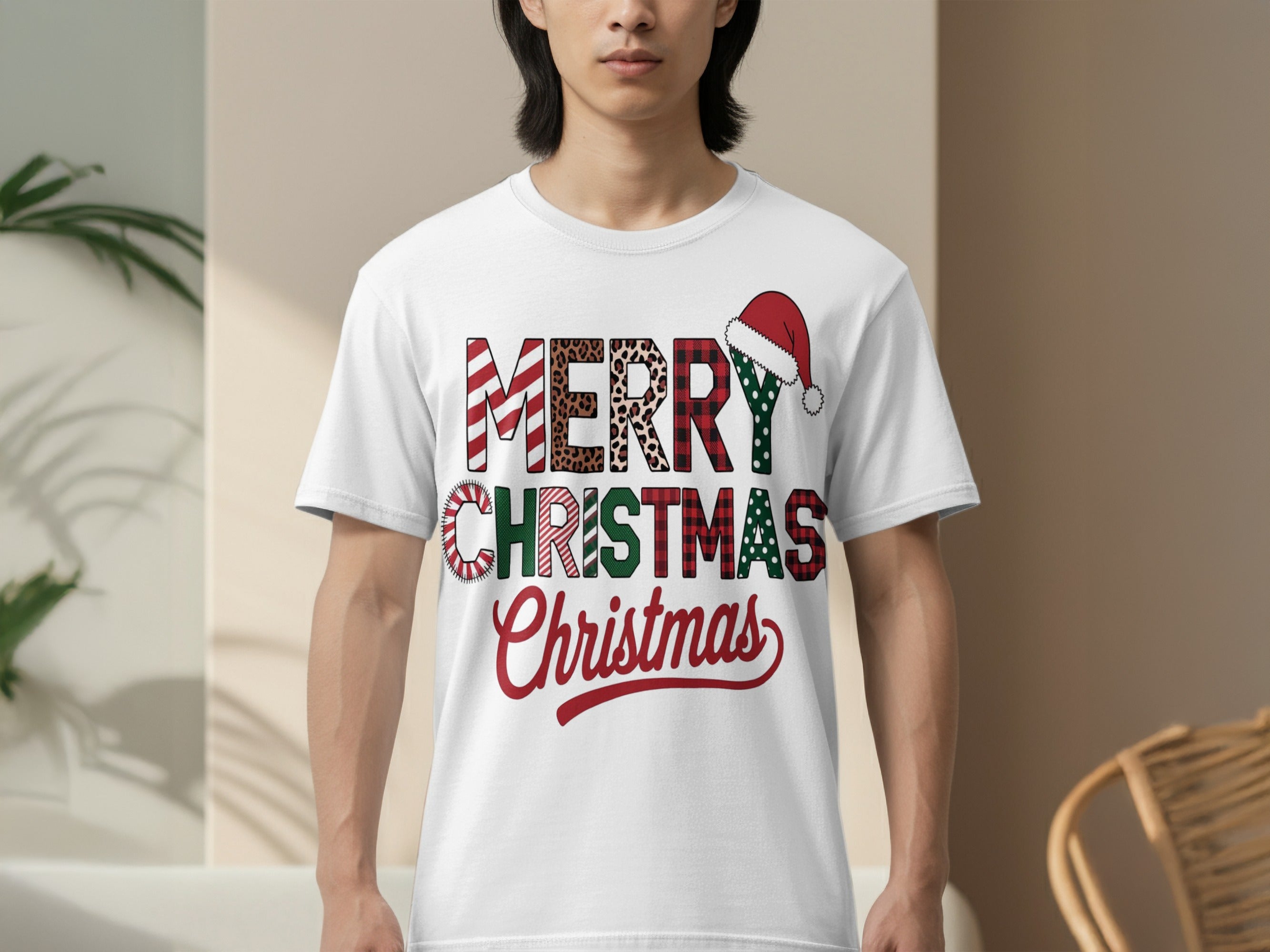 Merry Christmas Holiday T-Shirt with Festive Design