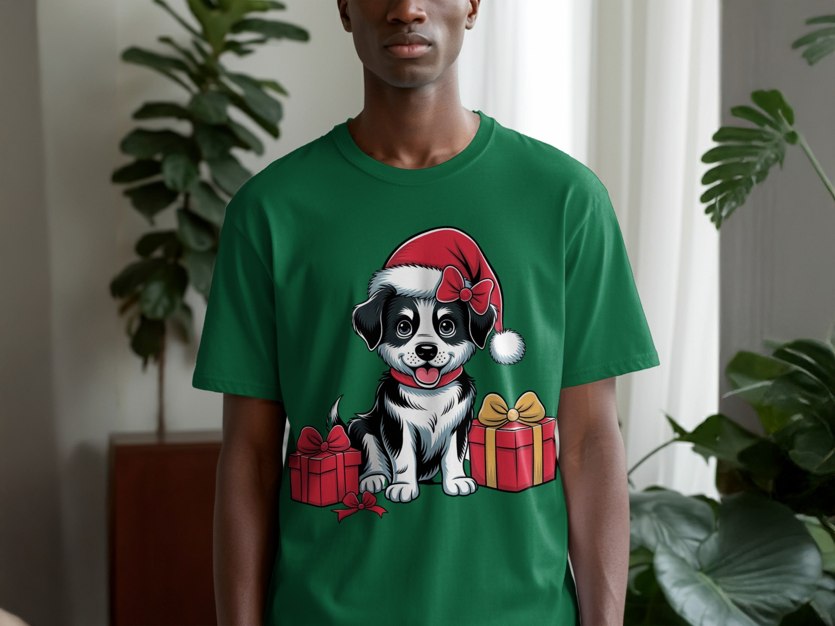 Cute Christmas Puppy with Gifts T-shirt