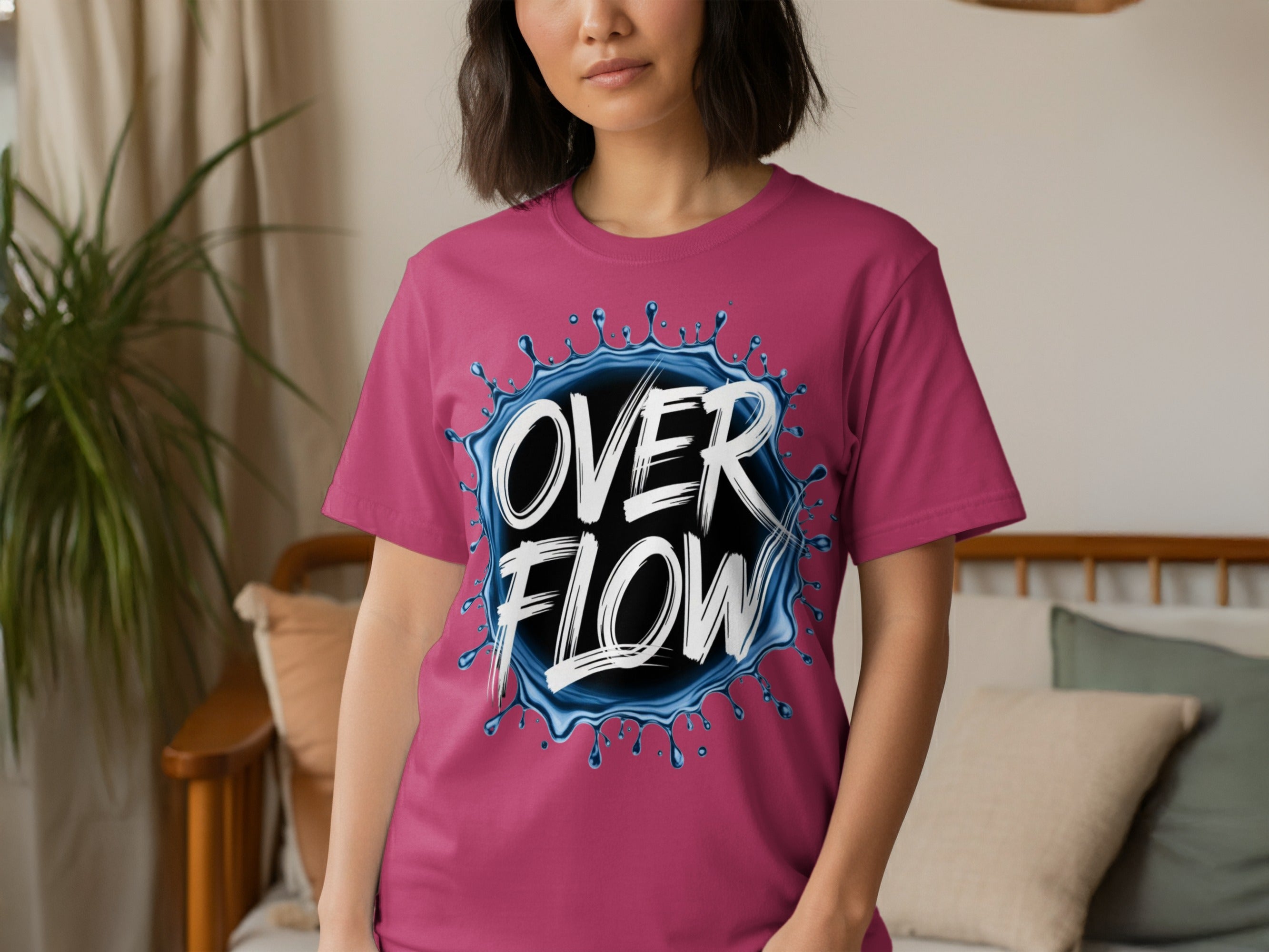 Overflow Graphic Tee with Splash Art Design