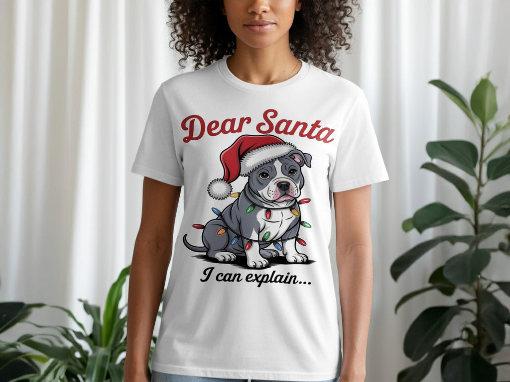 Dear Santa I Can Explain Cute Bulldog Holiday T-shirt