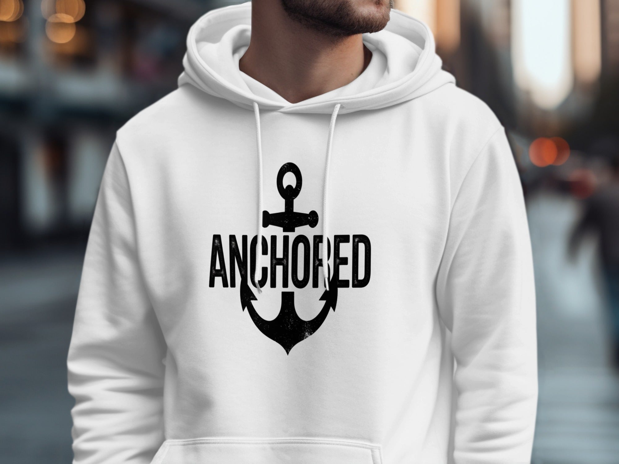 Anchored Vintage Style Hooded Sweatshirt for Men