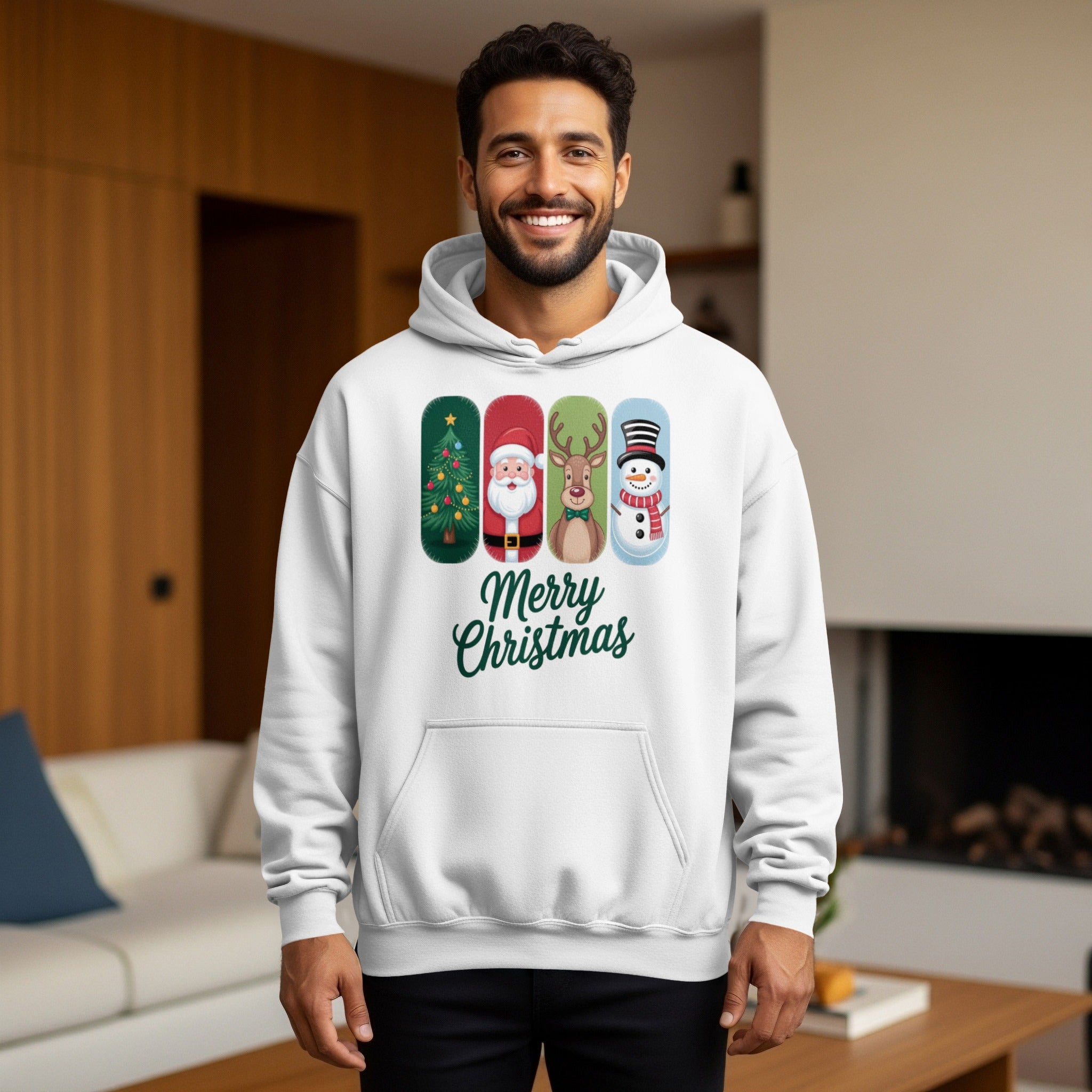 Festive Merry Christmas Graphic Hoodie for the Holidays