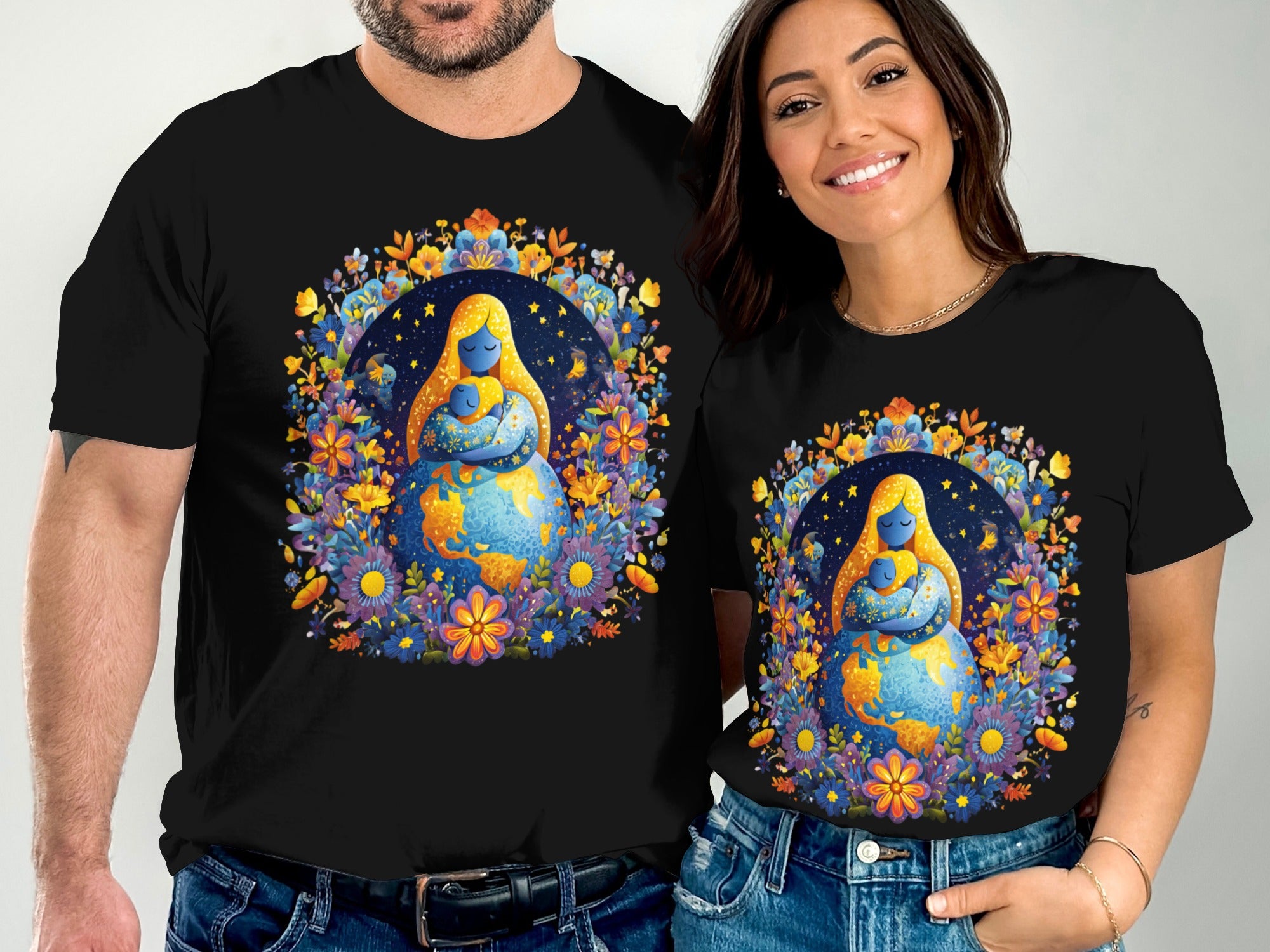 Beautiful Artistic Mother Earth and Child Graphic Shirt