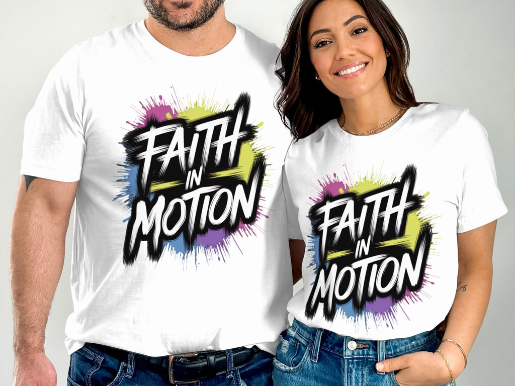 Faith In Motion Graphic T-Shirt for Casual Wear