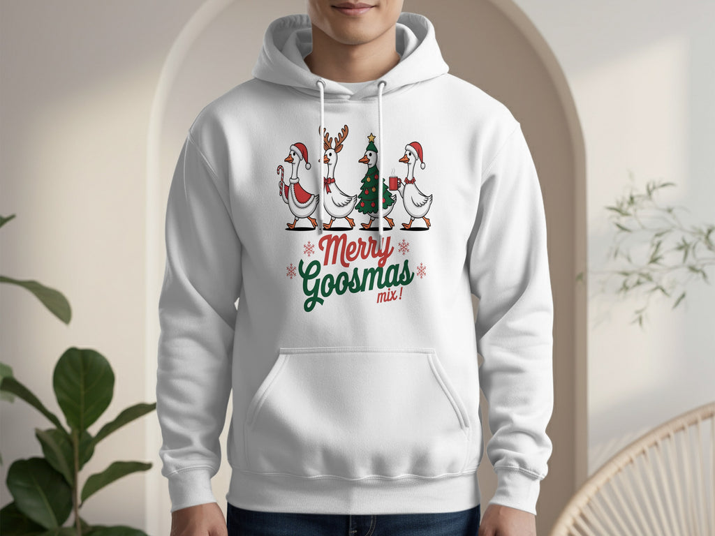 Merry Goosmas Mix Hoodie with Adorable Christmas Print