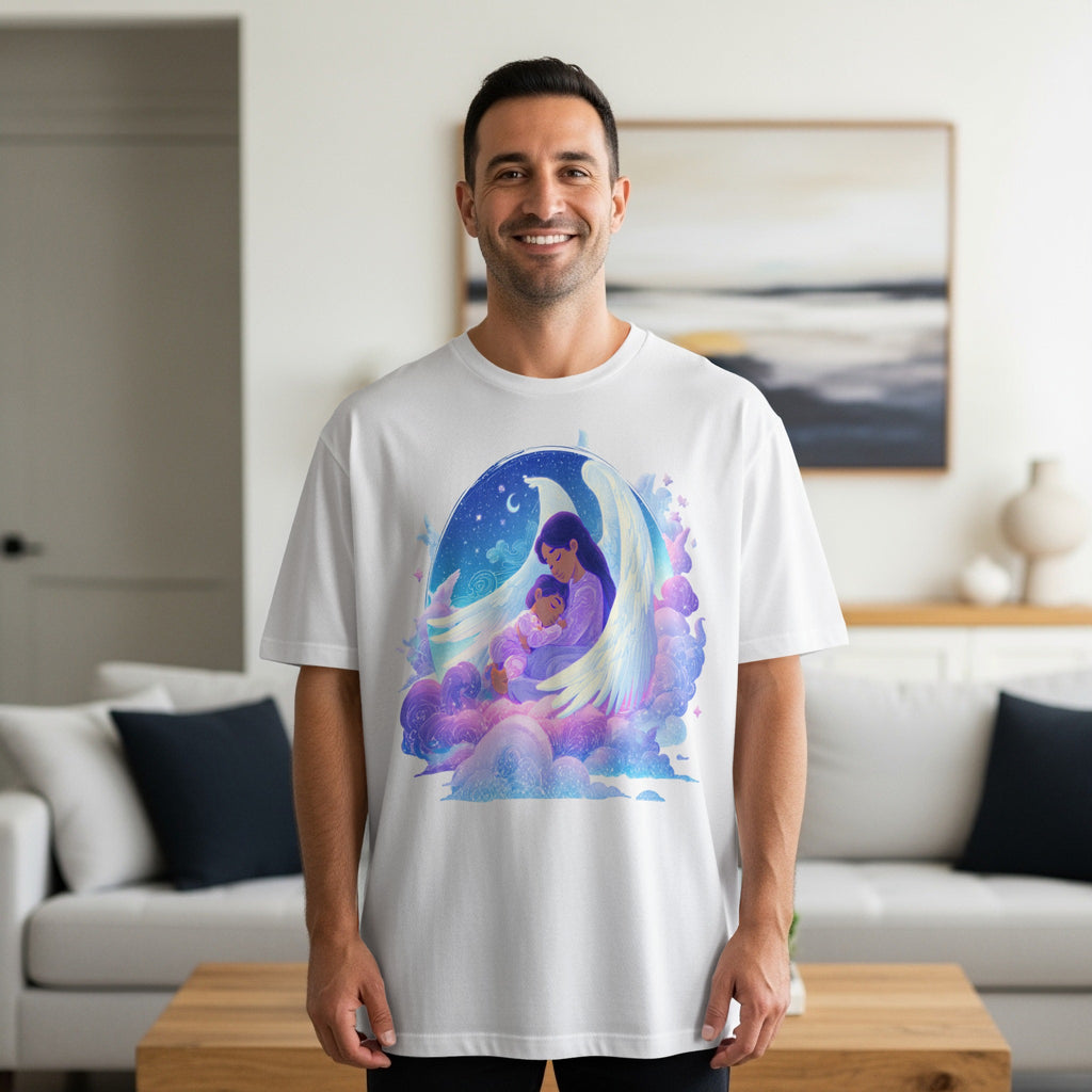 Whimsical Dreaming Mother And Child Graphic T-shirt