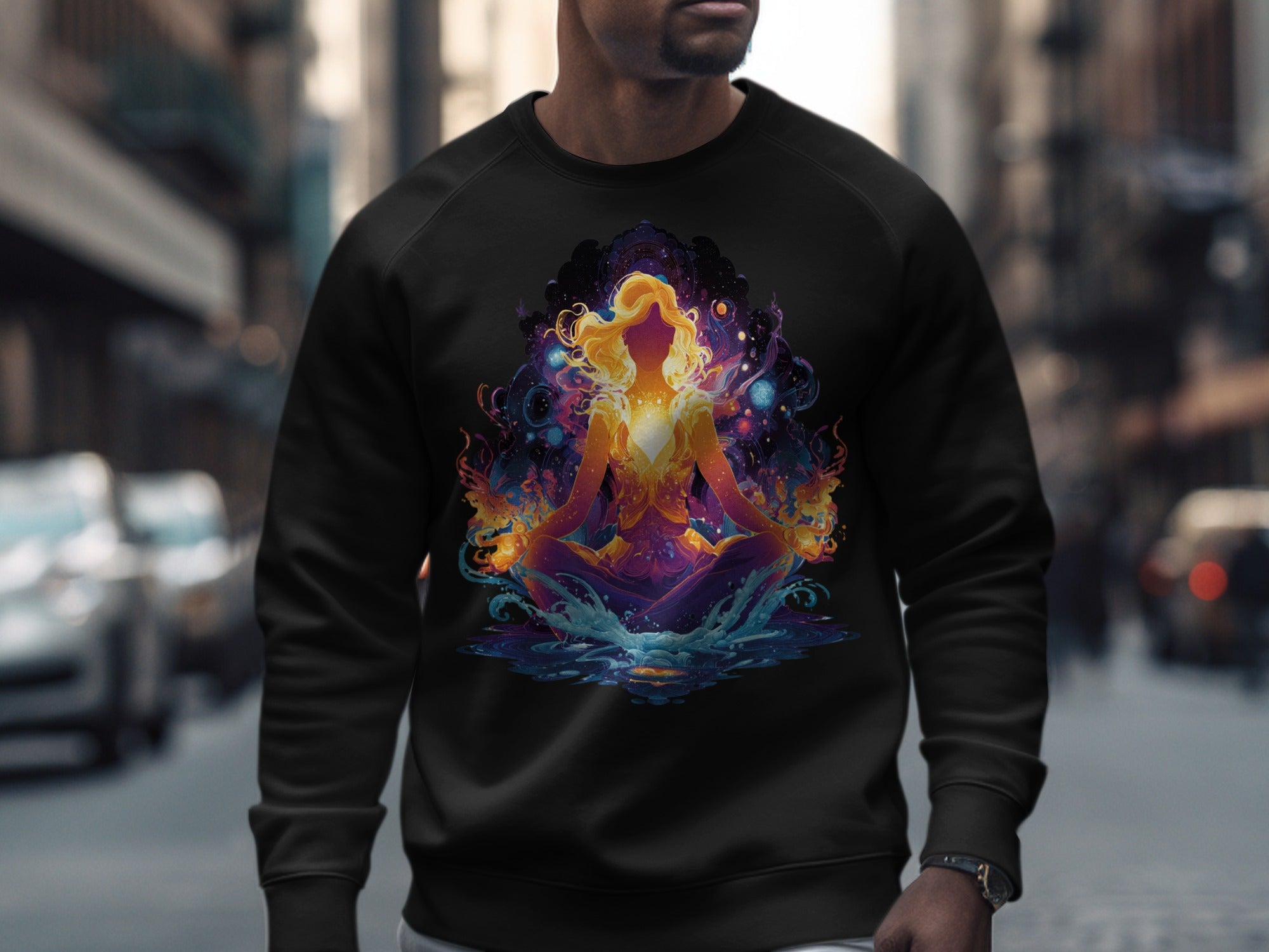 Vibrant Meditative Design Long-Sleeve Shirt product