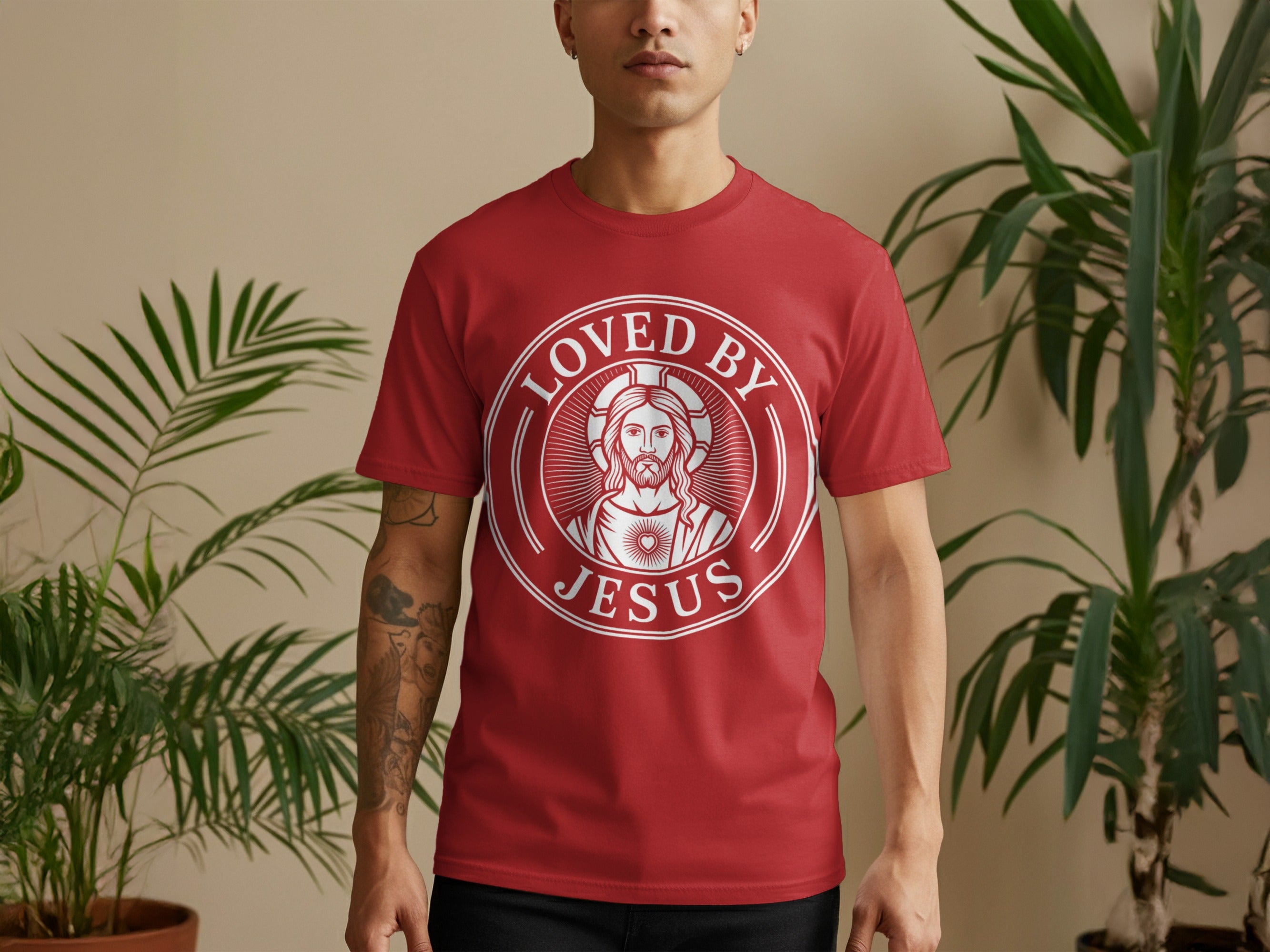 Loved By Jesus Graphic Design Shirt
