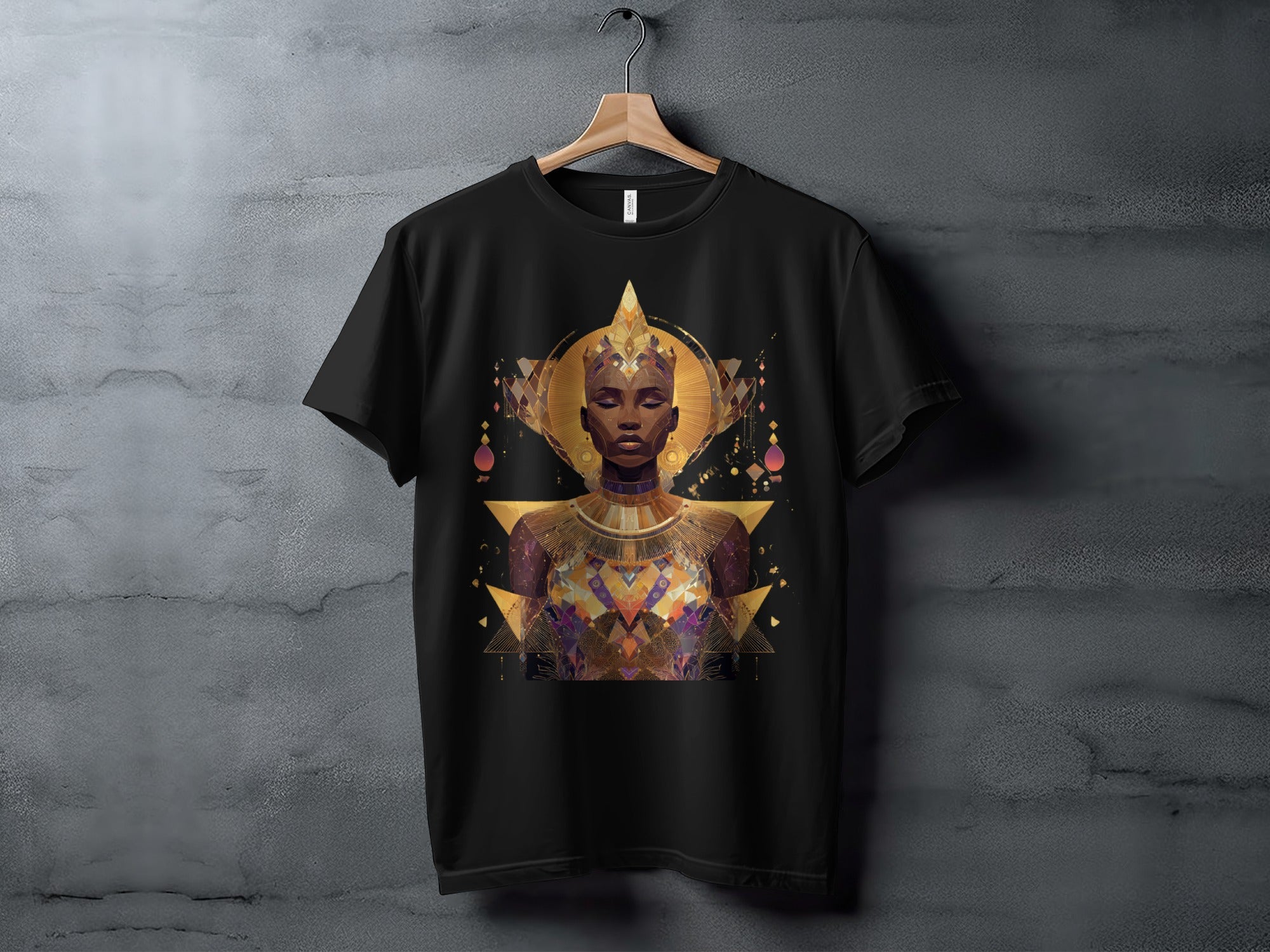 African Queen with Intricate Golden Elements T-shirt