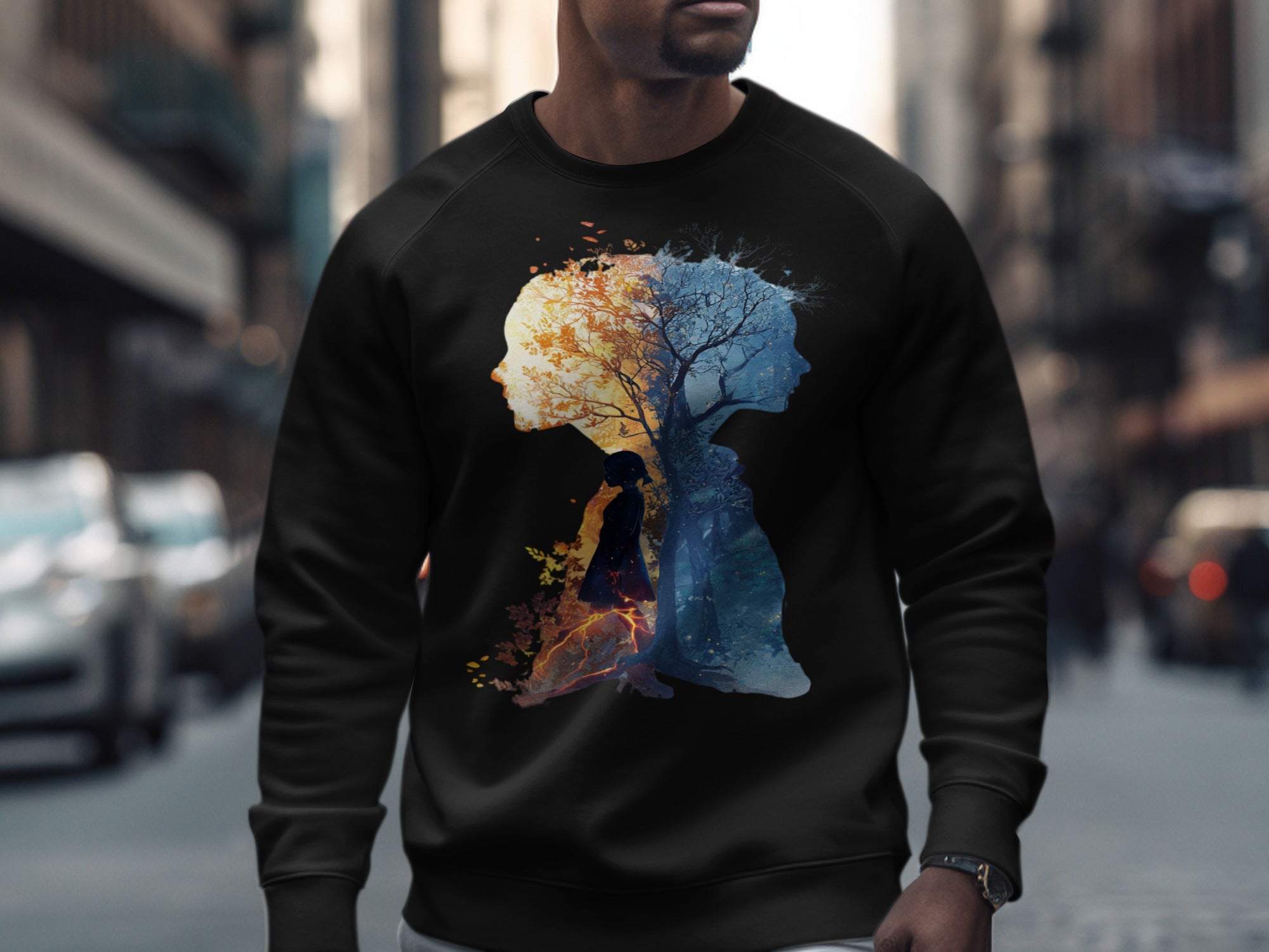 Colorful Artistic Profile Design Sweatshirt