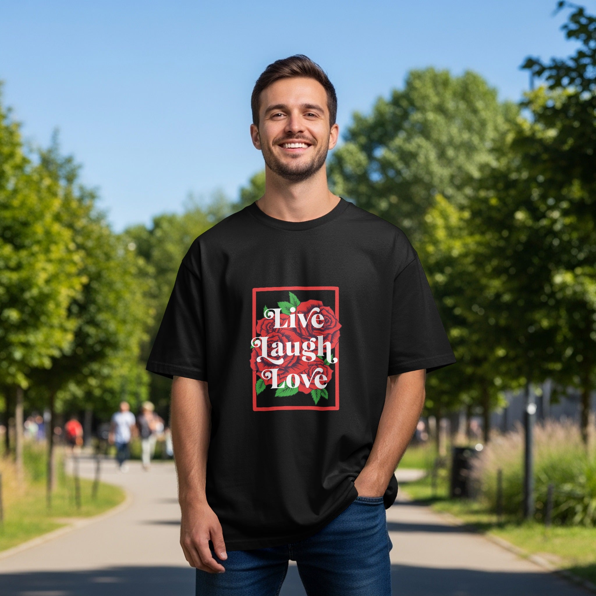 Live Laugh Love Floral Graphic Men's T-shirt