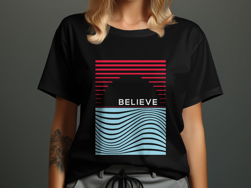 Believe Retro Wave Graphic T-shirt