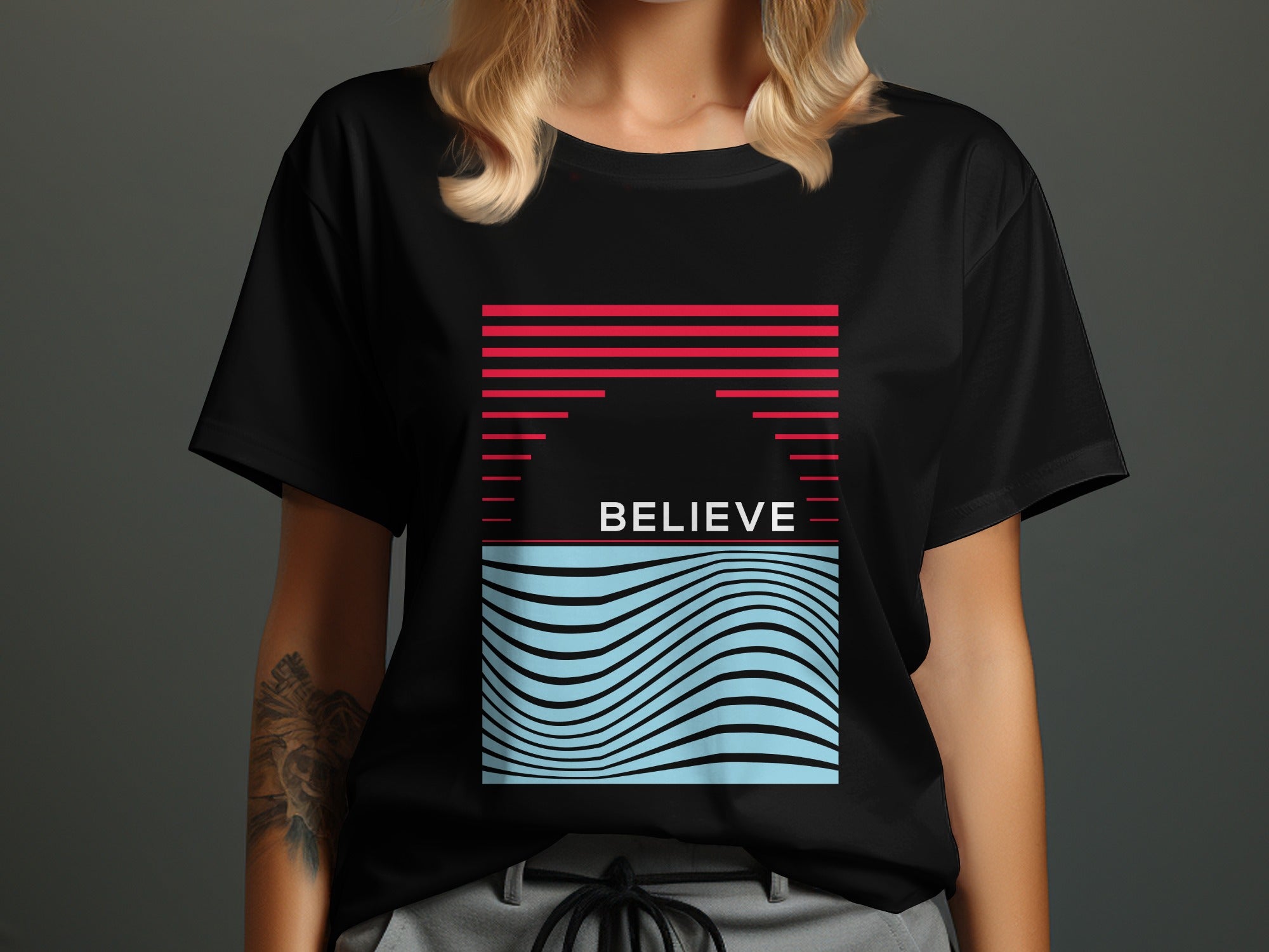 Believe Retro Wave Graphic T-shirt