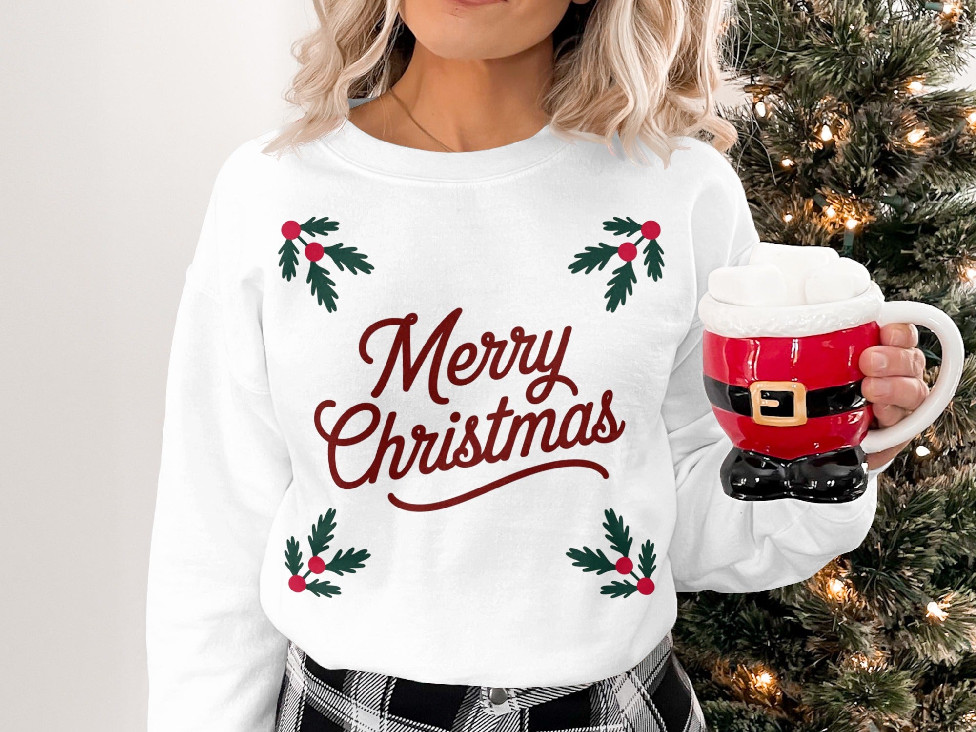 Merry Christmas Graphic Sweatshirt Ideal for Holidays