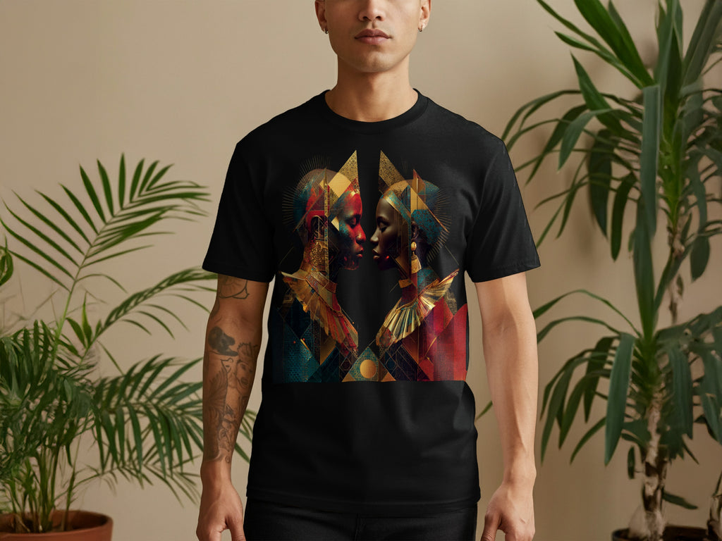 Colorful Reflective Portrait Design T-Shirt