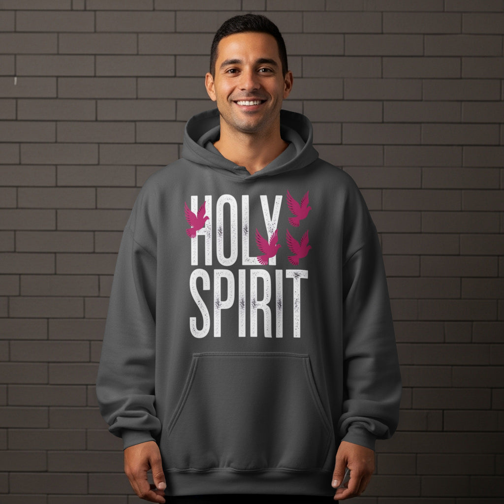 Holy Spirit Hoodie with Bold Lettering and Dove Design