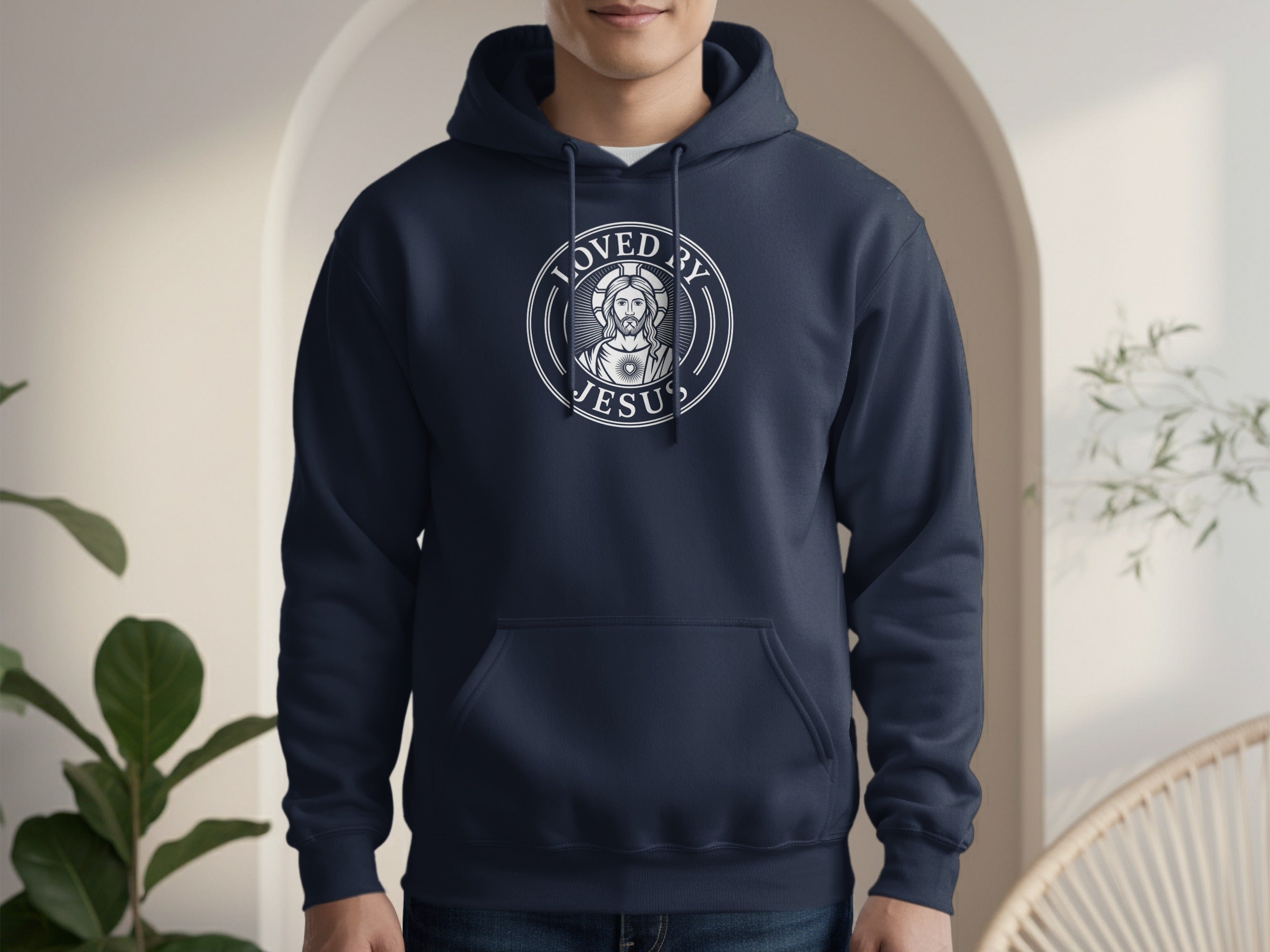 Loved By Jesus Graphic Comfortable Hoodie Product