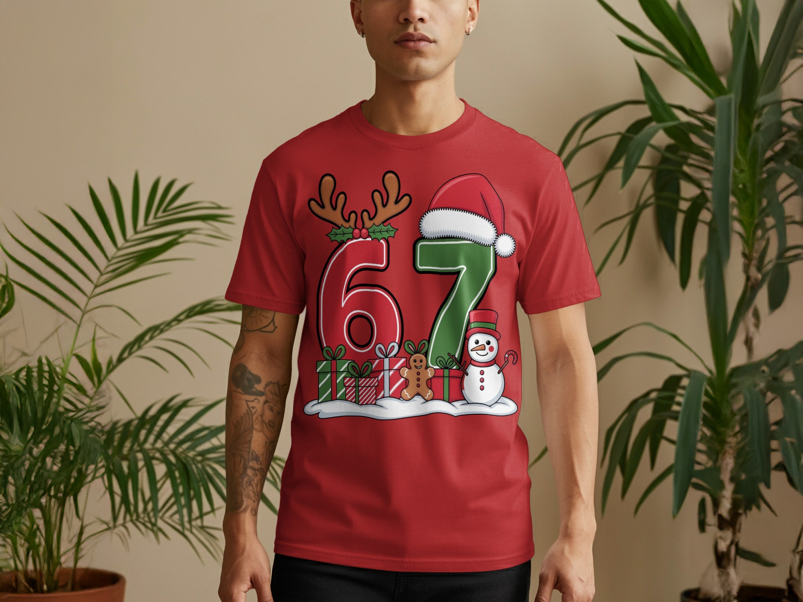 Festive Holiday 67 Christmas T-Shirt with Cute Design