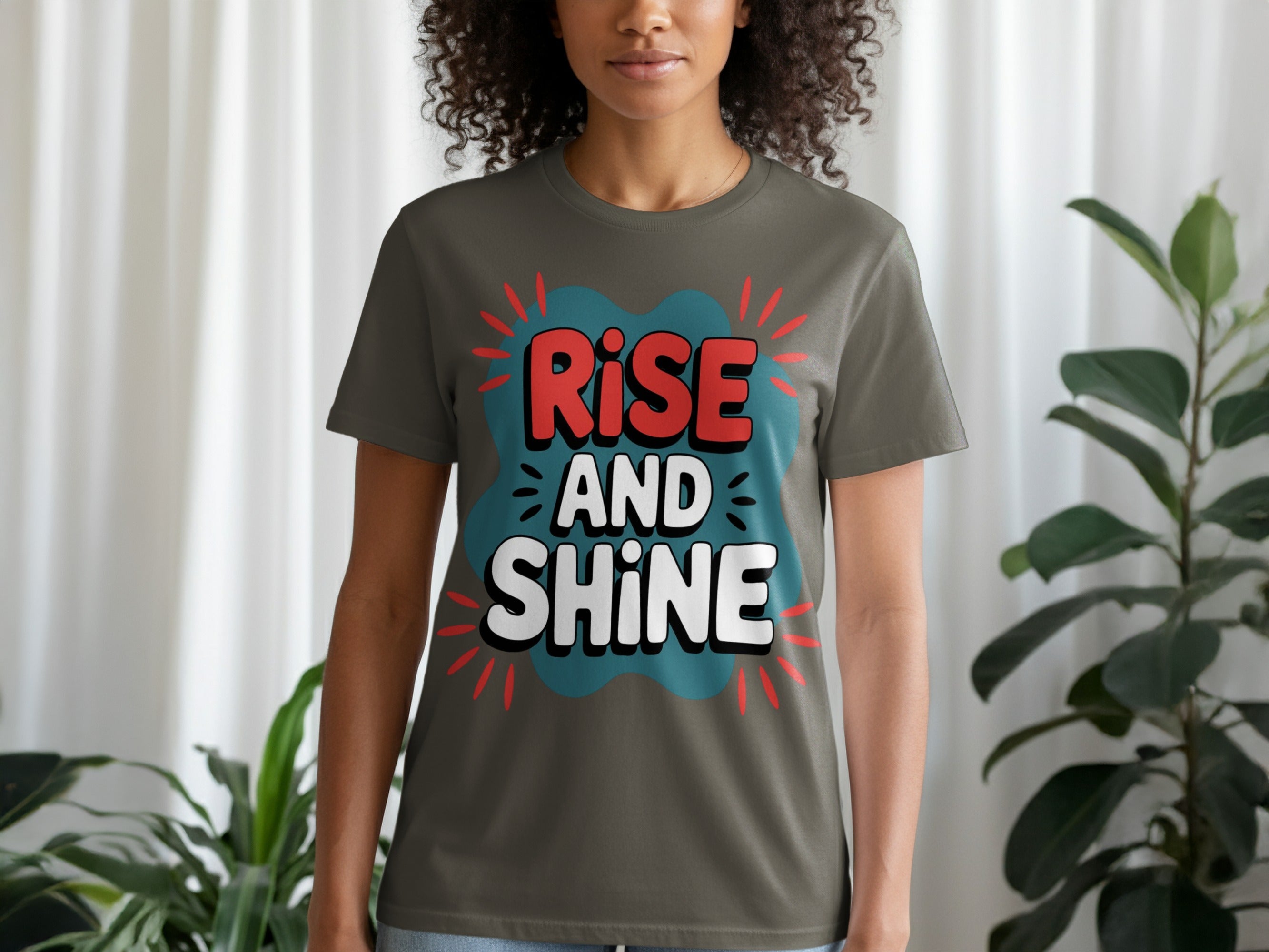 Rise and Shine Graphic Tee for Motivational Outfit