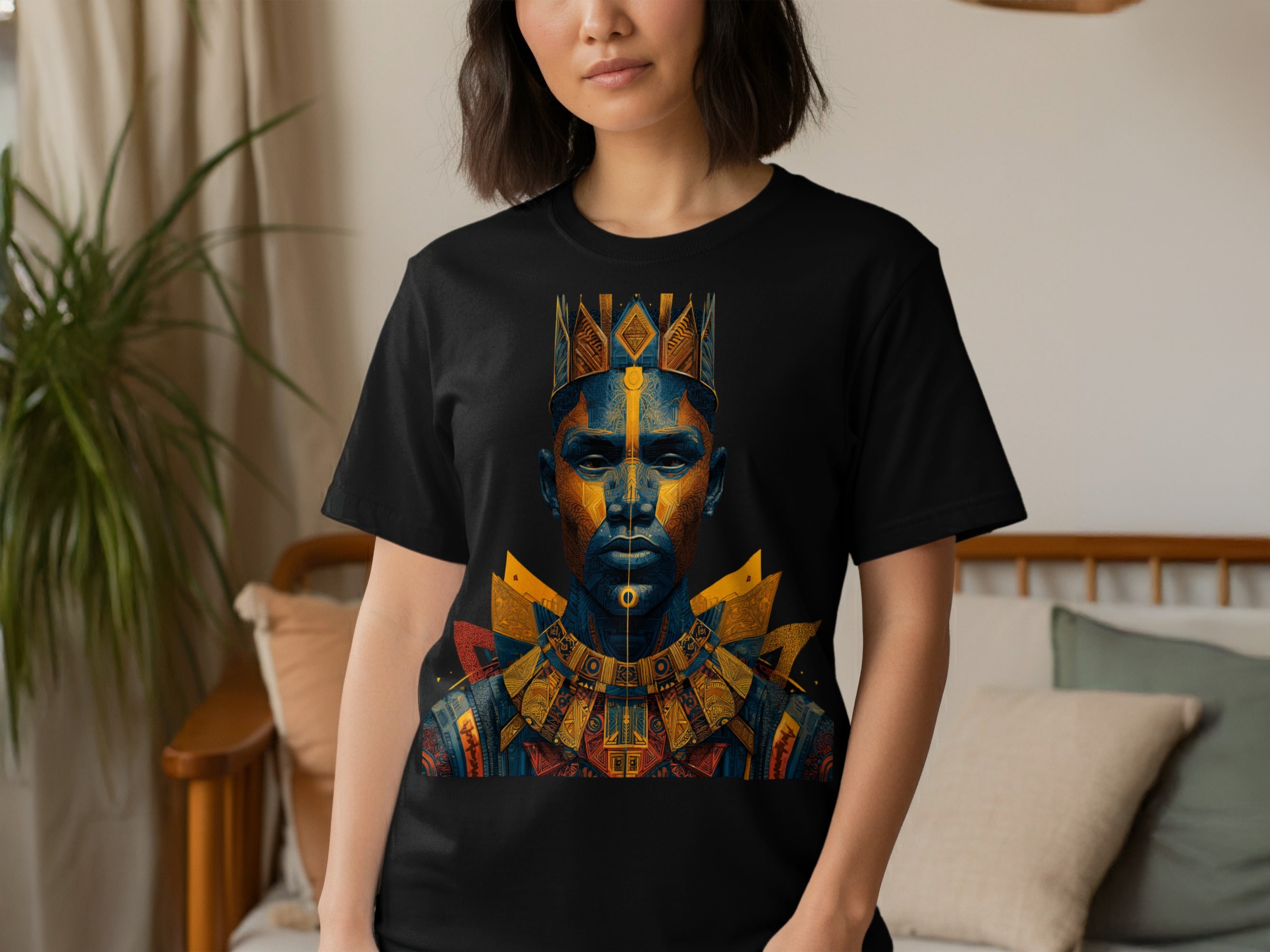 Colorful Abstract Face Art Design T-shirt
