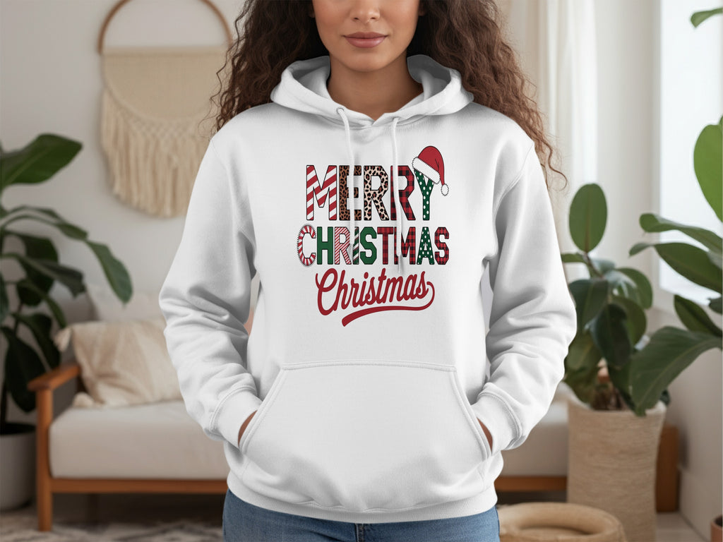 Merry Christmas Santa Hat Hoodie Holiday Sweater Product