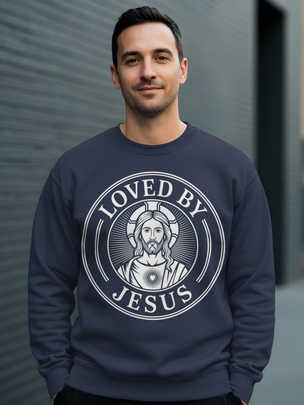 Loved By Jesus Graphic Sweatshirt Trendy Design