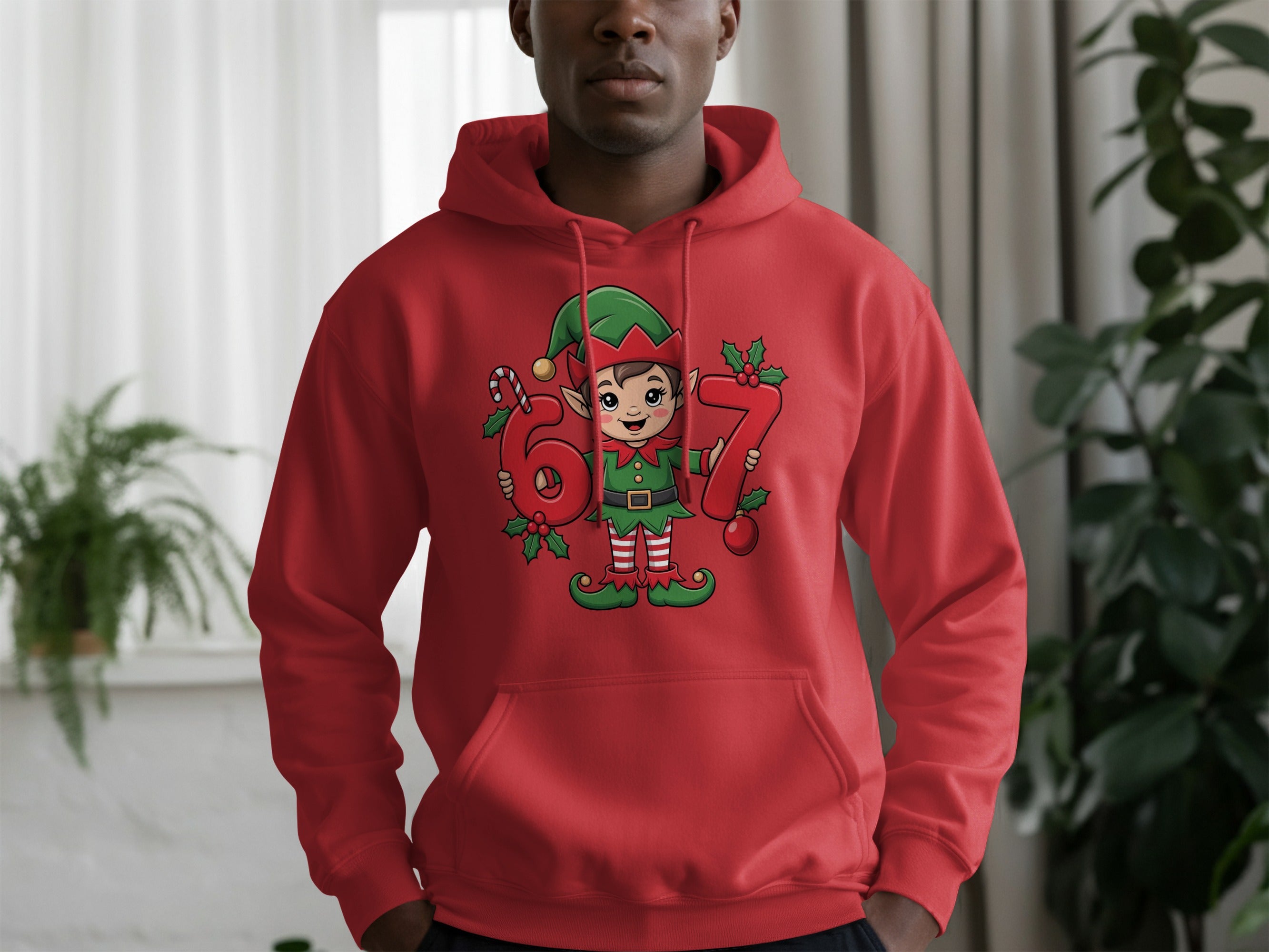 Cute Elf 67 Unisex Hoodie, Holiday Hoodie, Festive Hoodie, Christmas Elf Sweatshirt