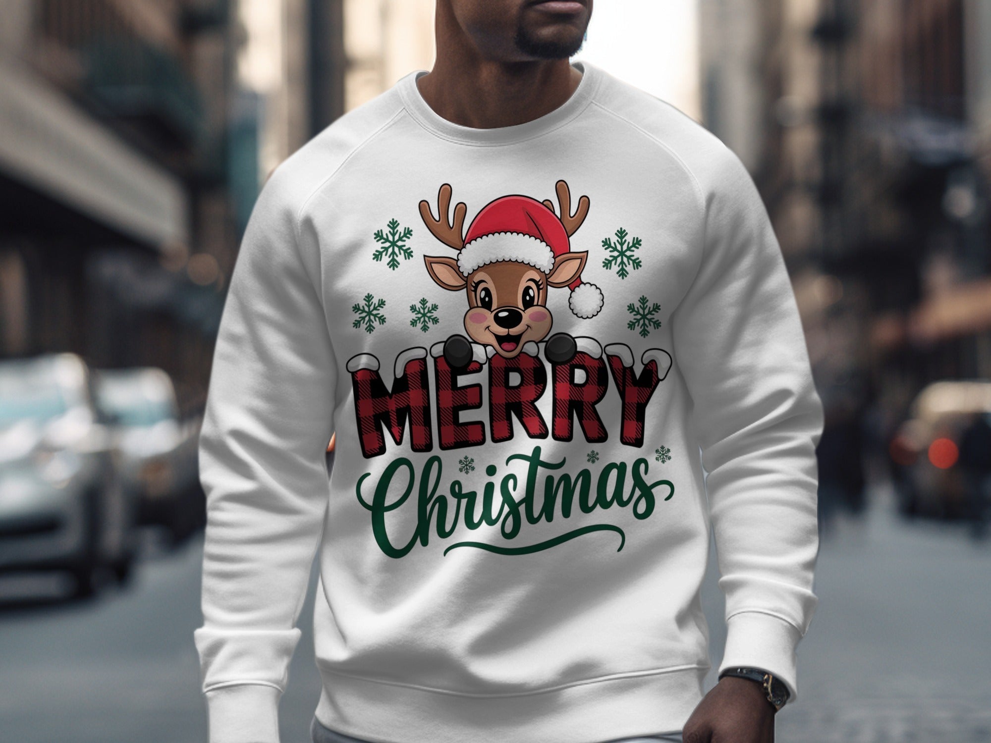 Festive Merry Christmas Reindeer Sweater Product