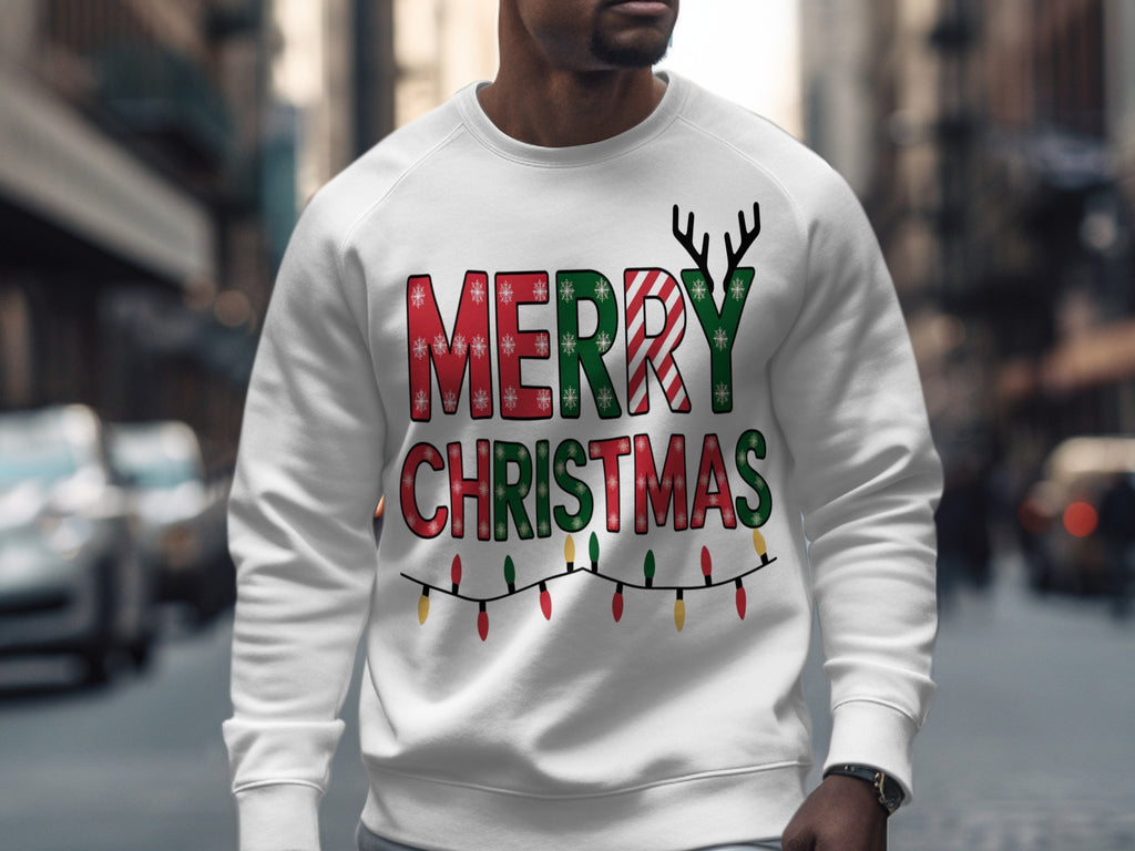Festive Merry Christmas Lights Sweatshirt Product