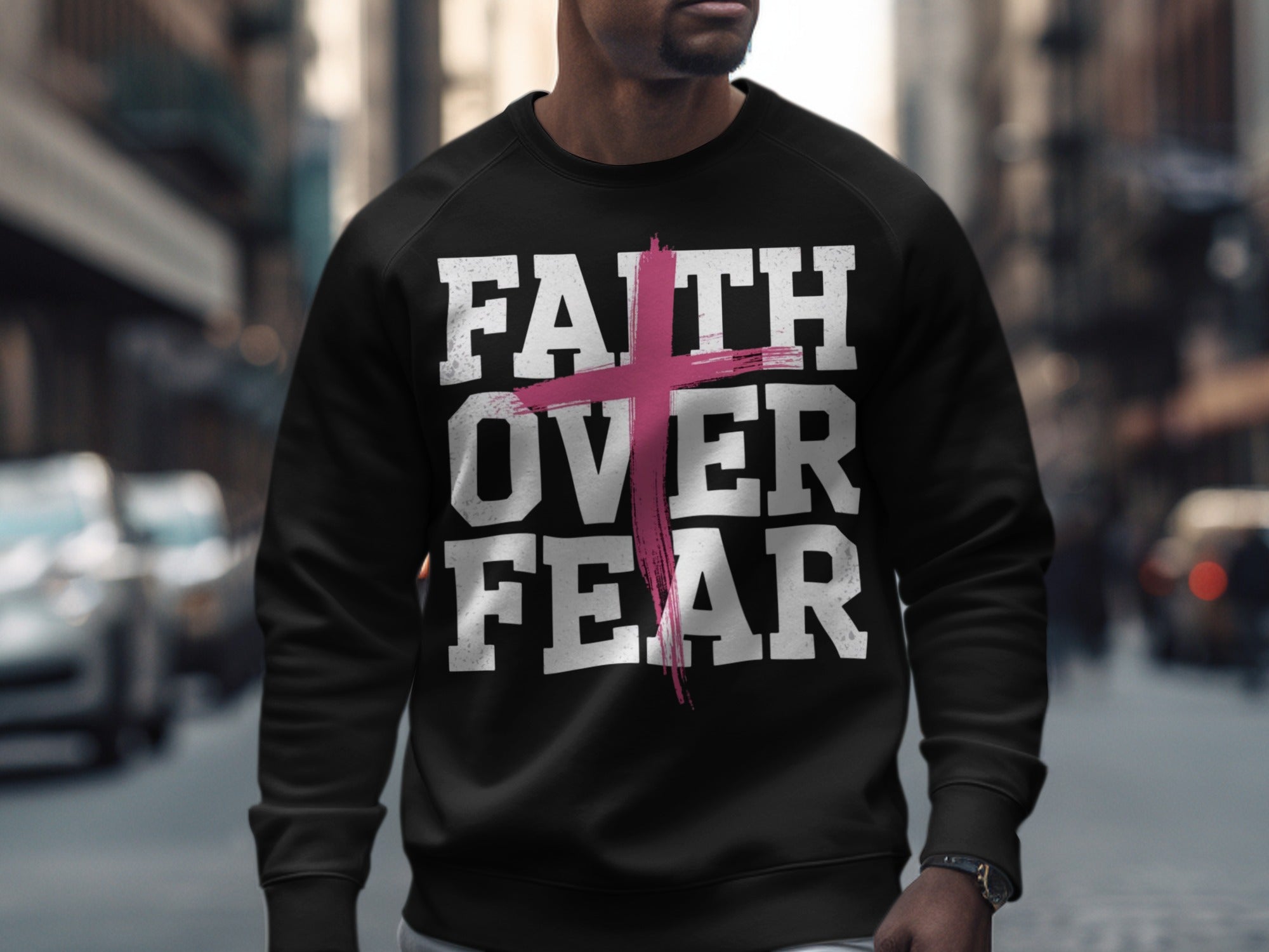 Faith Over Fear Inspirational Sweatshirt Product