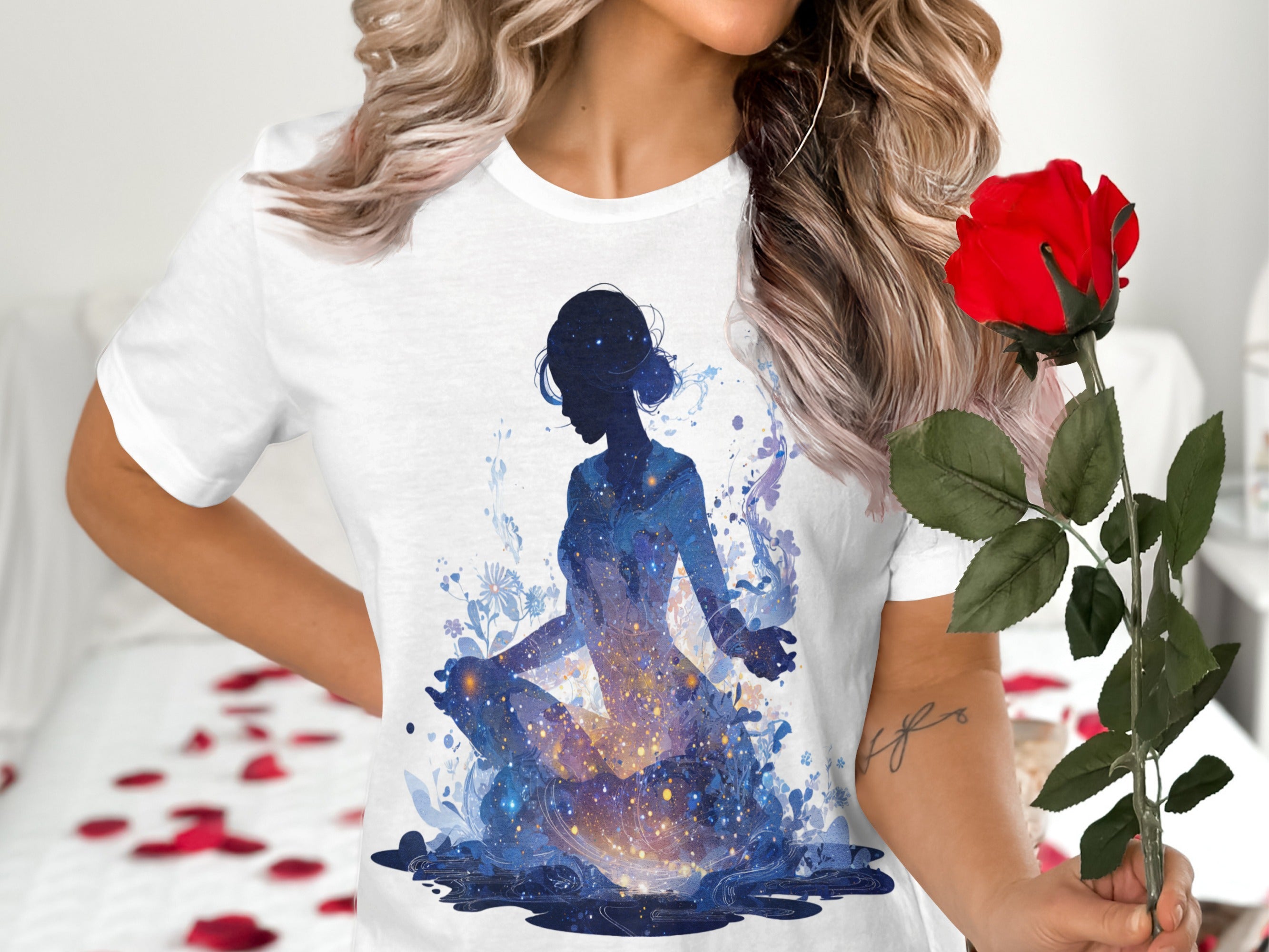 Cosmic Meditating Figure Graphic T-Shirt Product