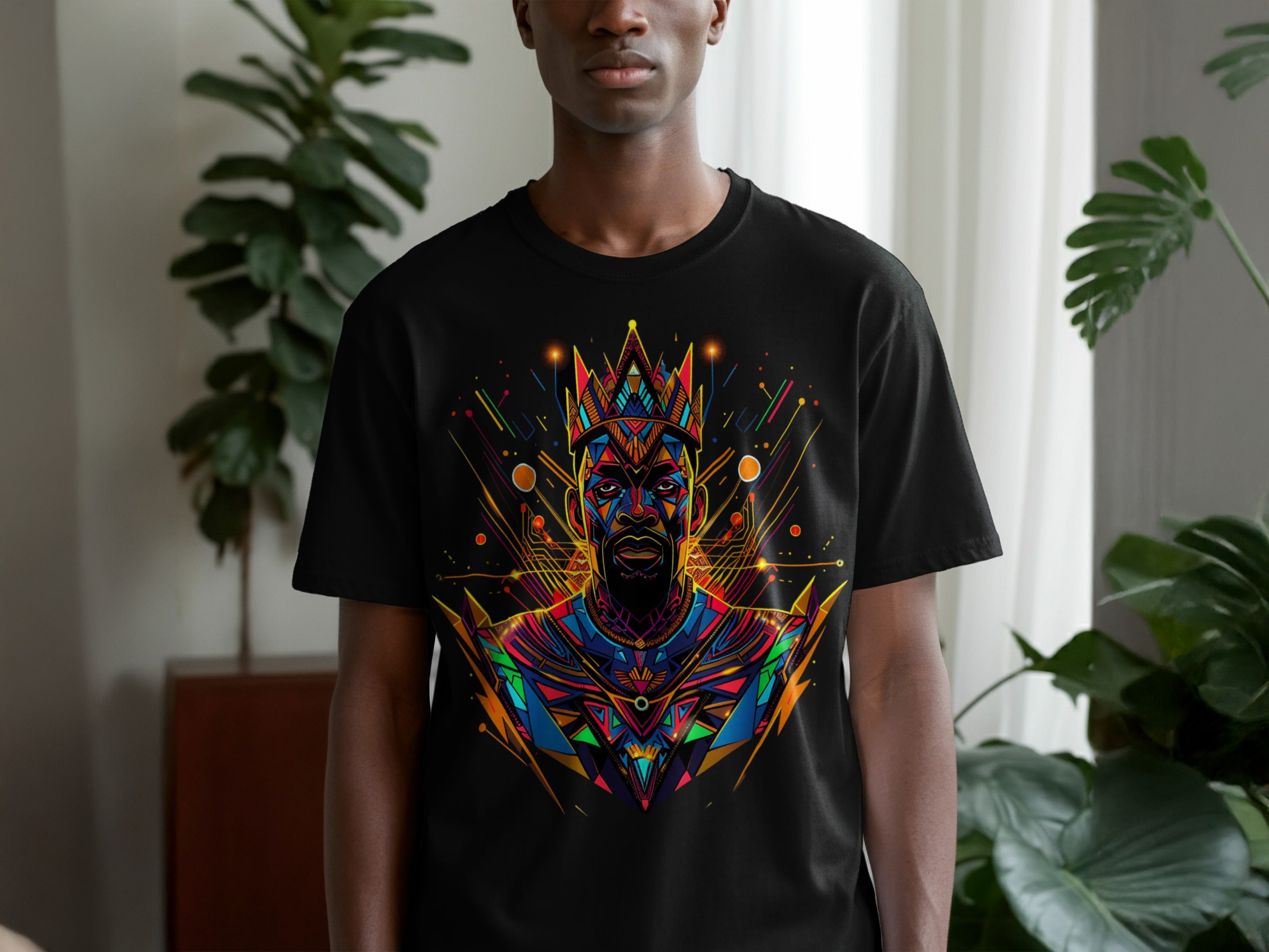 Brightly Colored Vibrant King Design T-Shirt