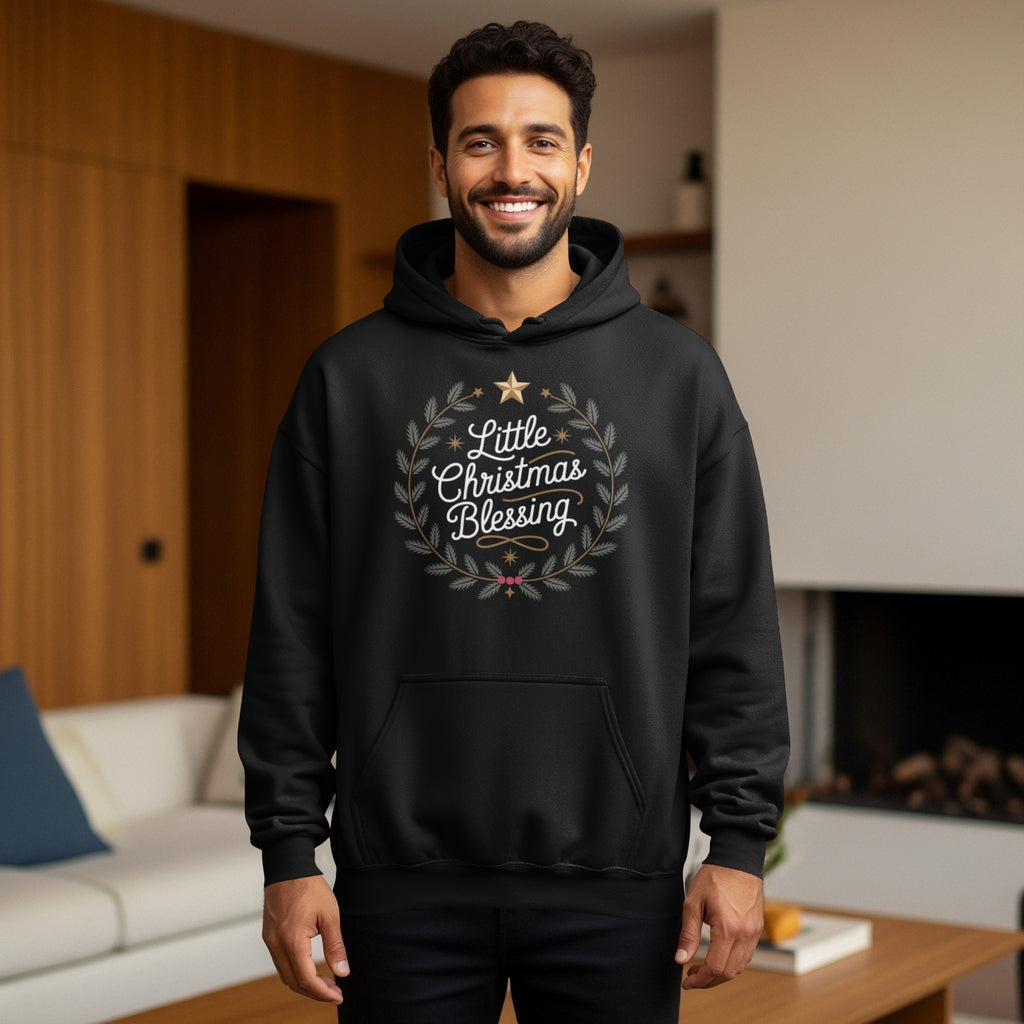 Little Christmas Blessing Festive Hooded Sweatshirt