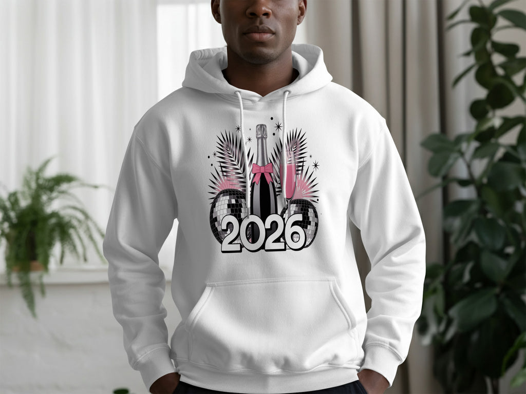 Stylish 2026 Graphic Hoodie with Retro Disco Design