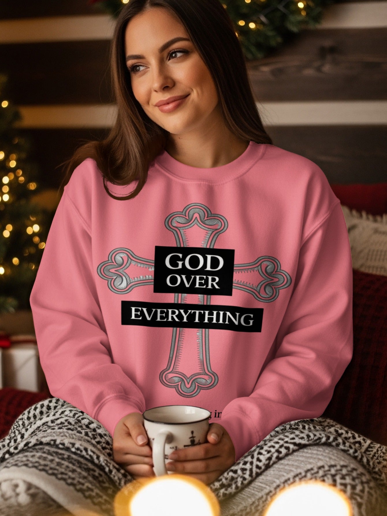 God Over Everything Cross Graphic Sweatshirt